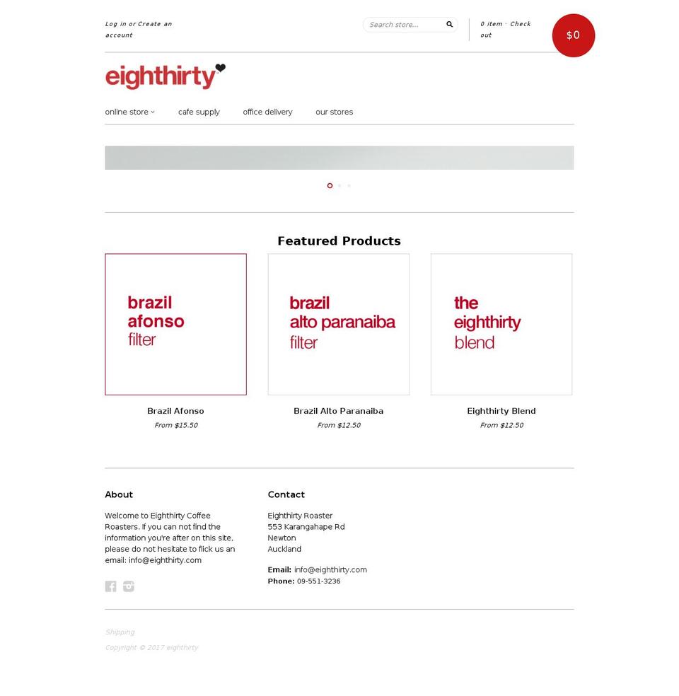 eighthirty.com shopify website screenshot