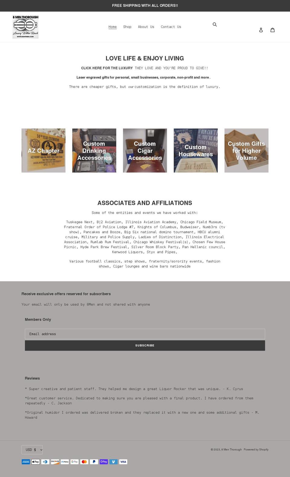 eightmen.com shopify website screenshot