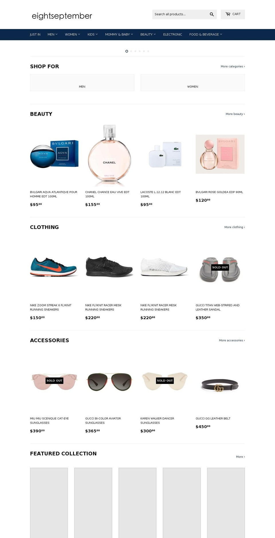 eightseptember.com — Shopify storefront screenshot