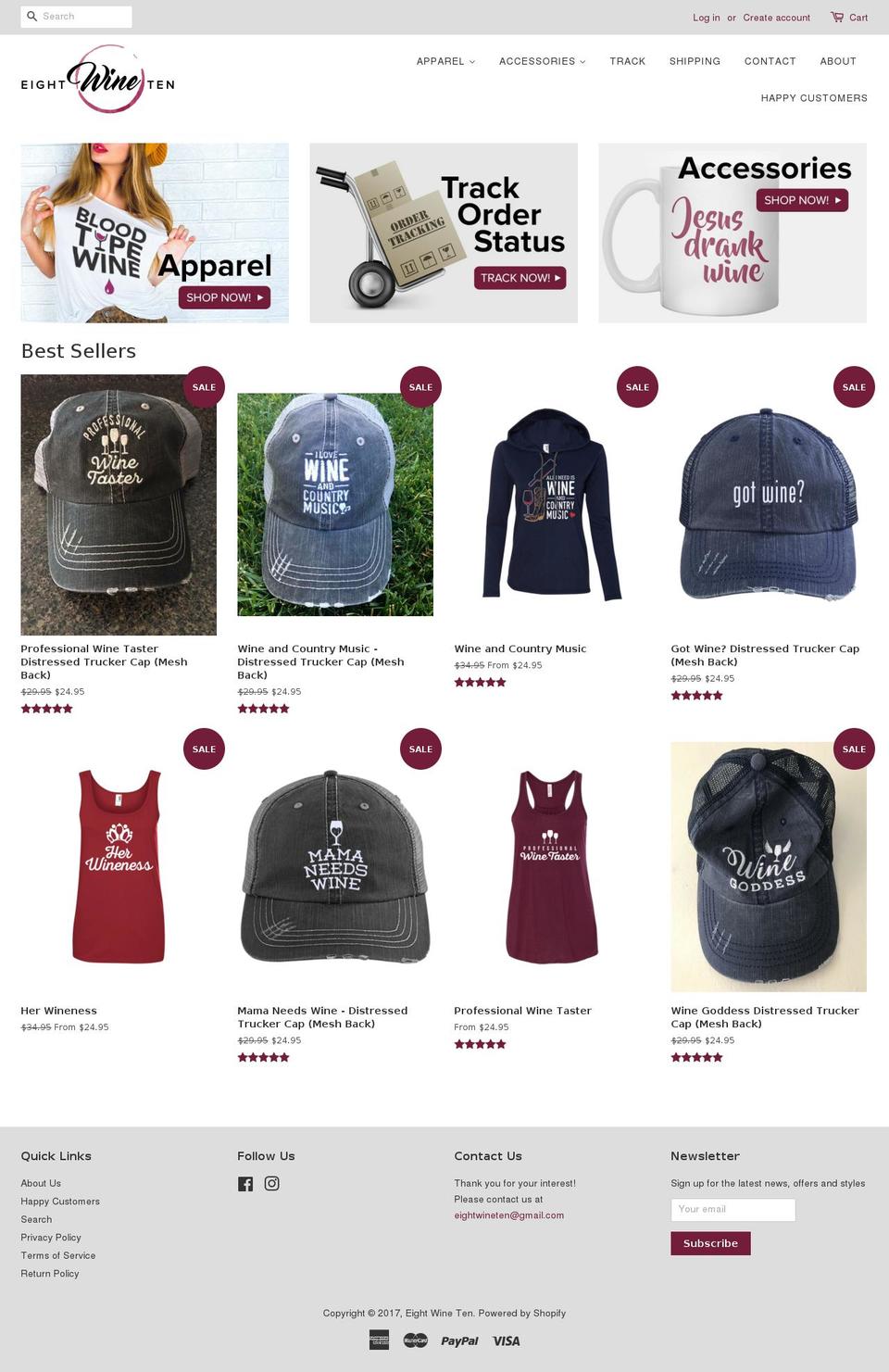 eightwineten.com shopify website screenshot