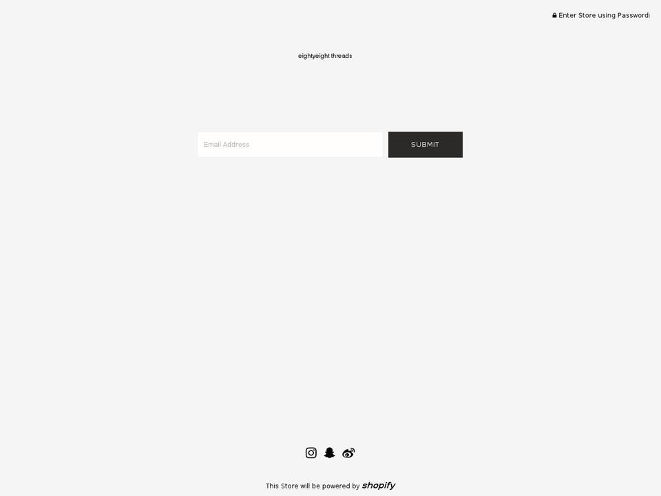 eightyeightthreads.com — Shopify storefront screenshot