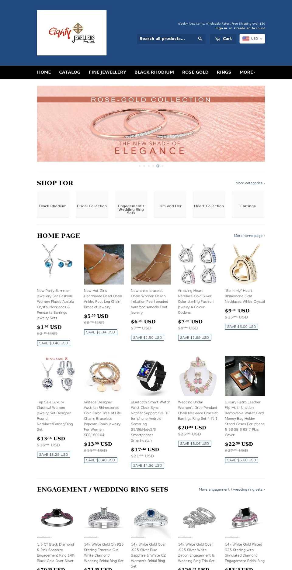 eightyjewels.com shopify website screenshot