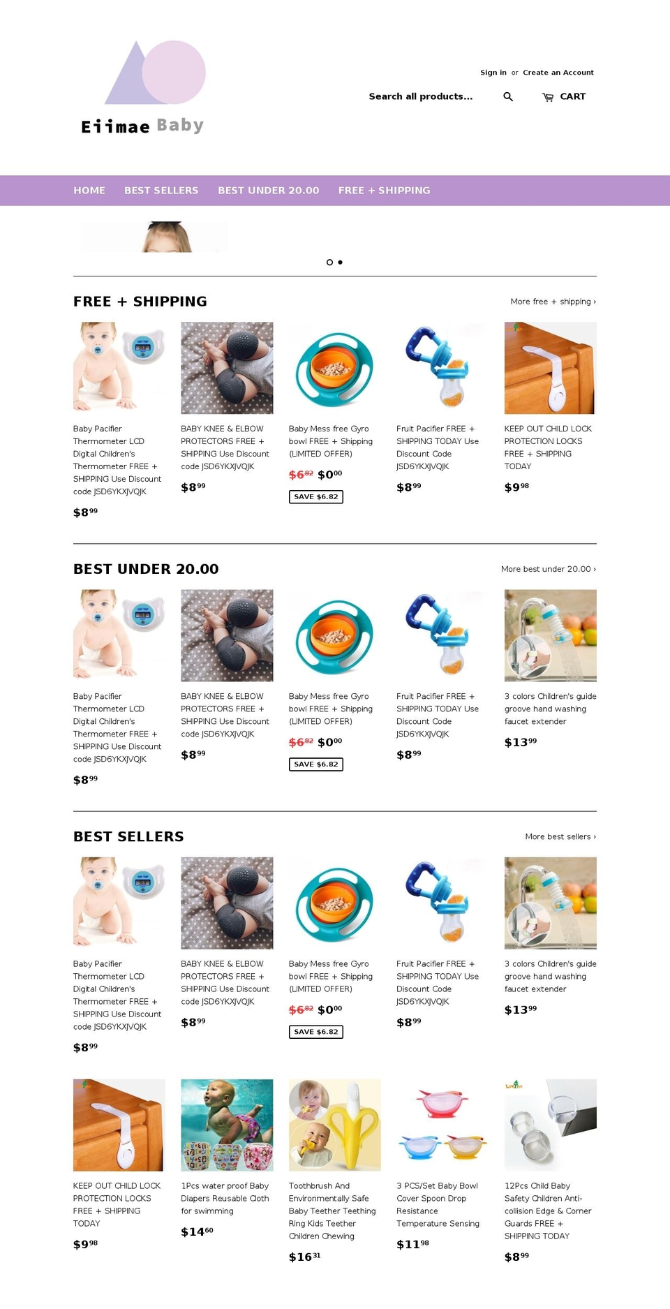 eiimae.com — Shopify storefront screenshot