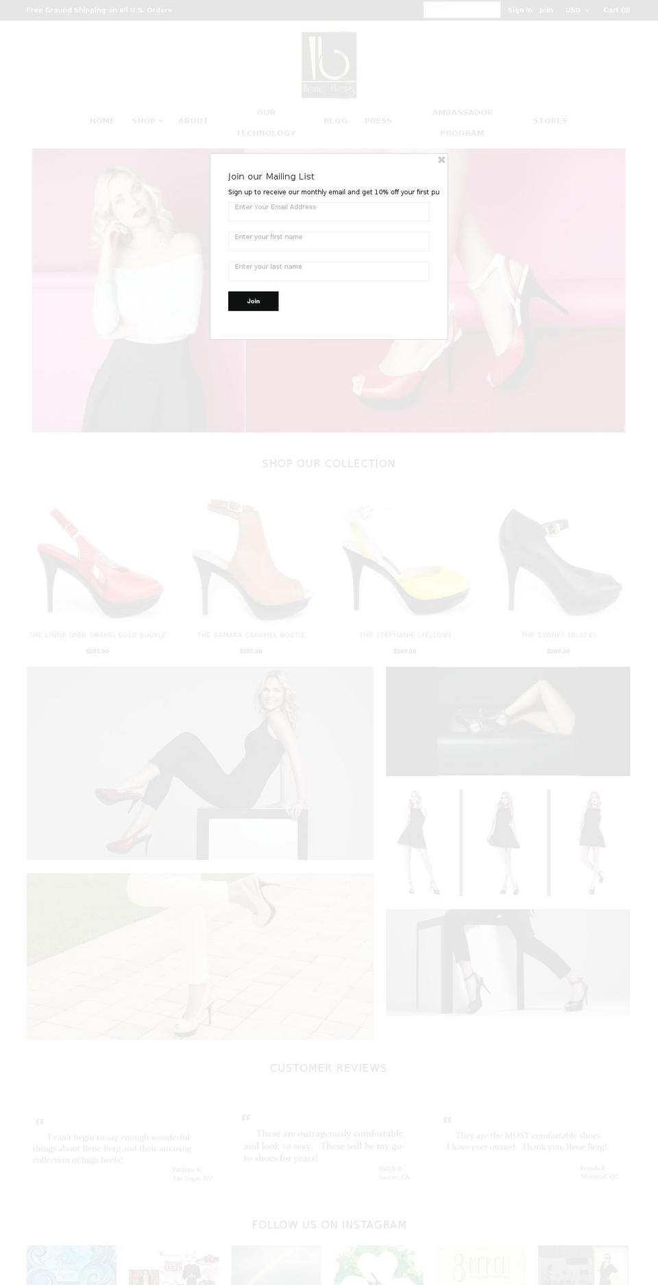 eileenberg.com shopify website screenshot