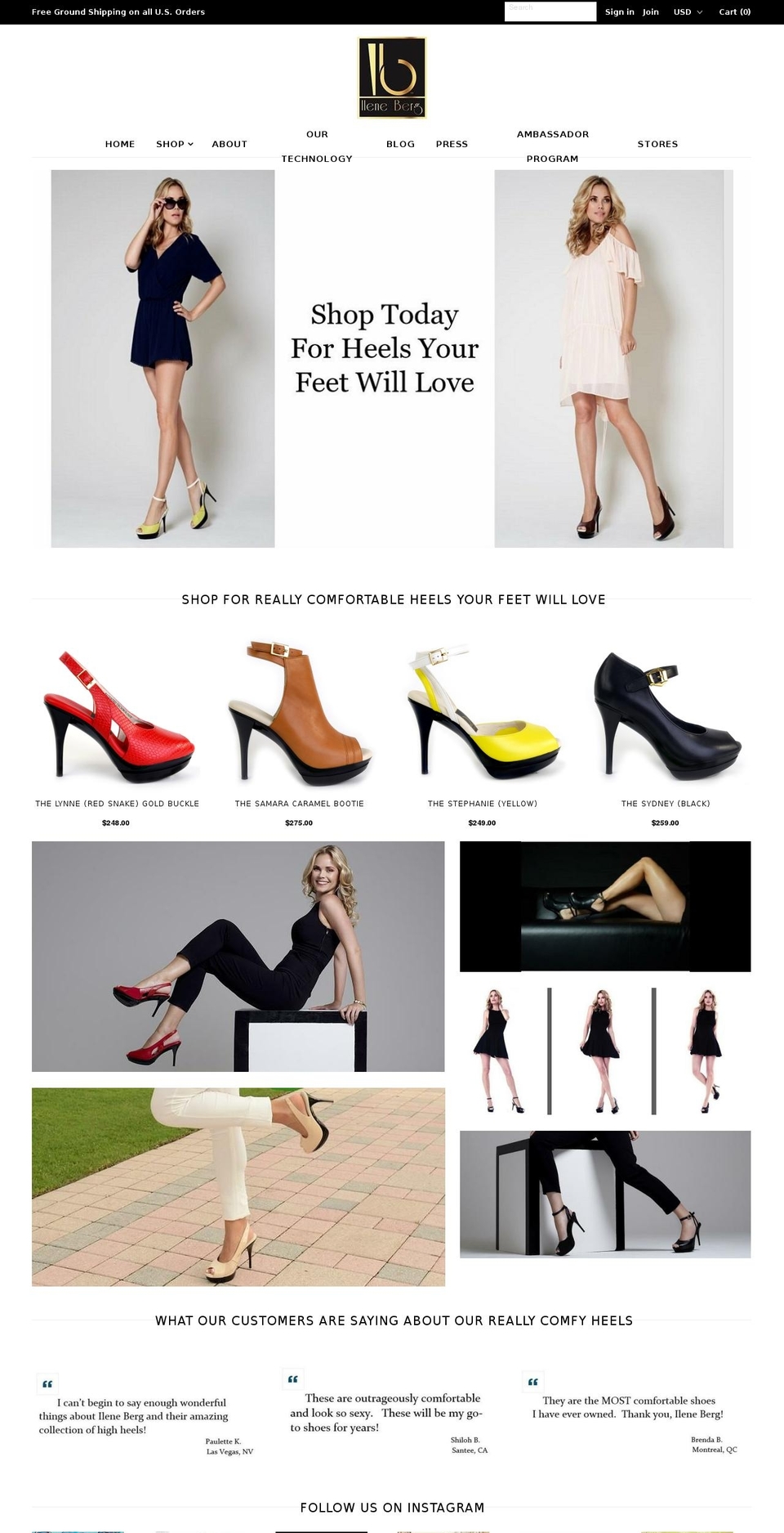 eileenbergshoes.com — Shopify storefront screenshot
