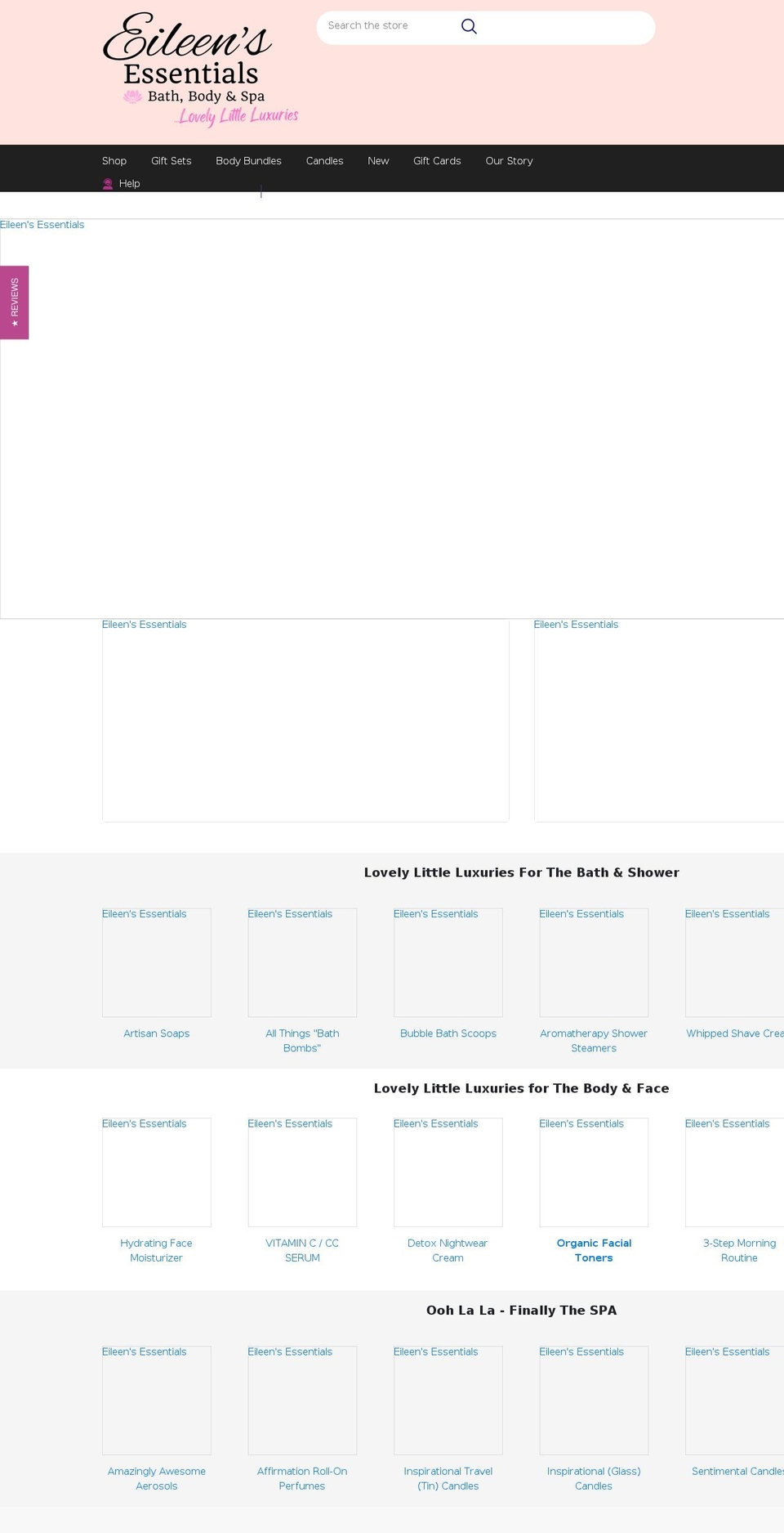 eileensessentials.com shopify website screenshot