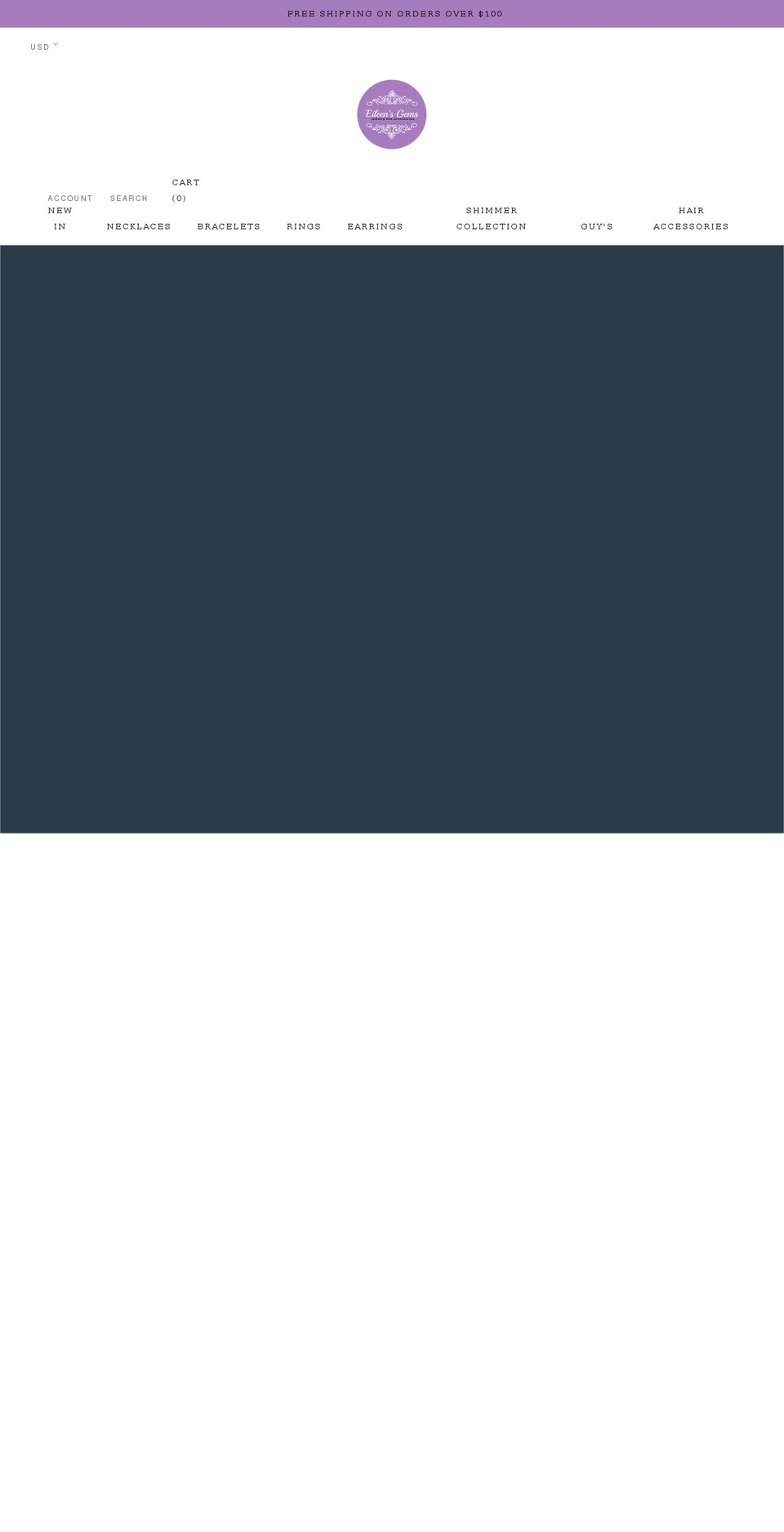 eileensgems.com shopify website screenshot