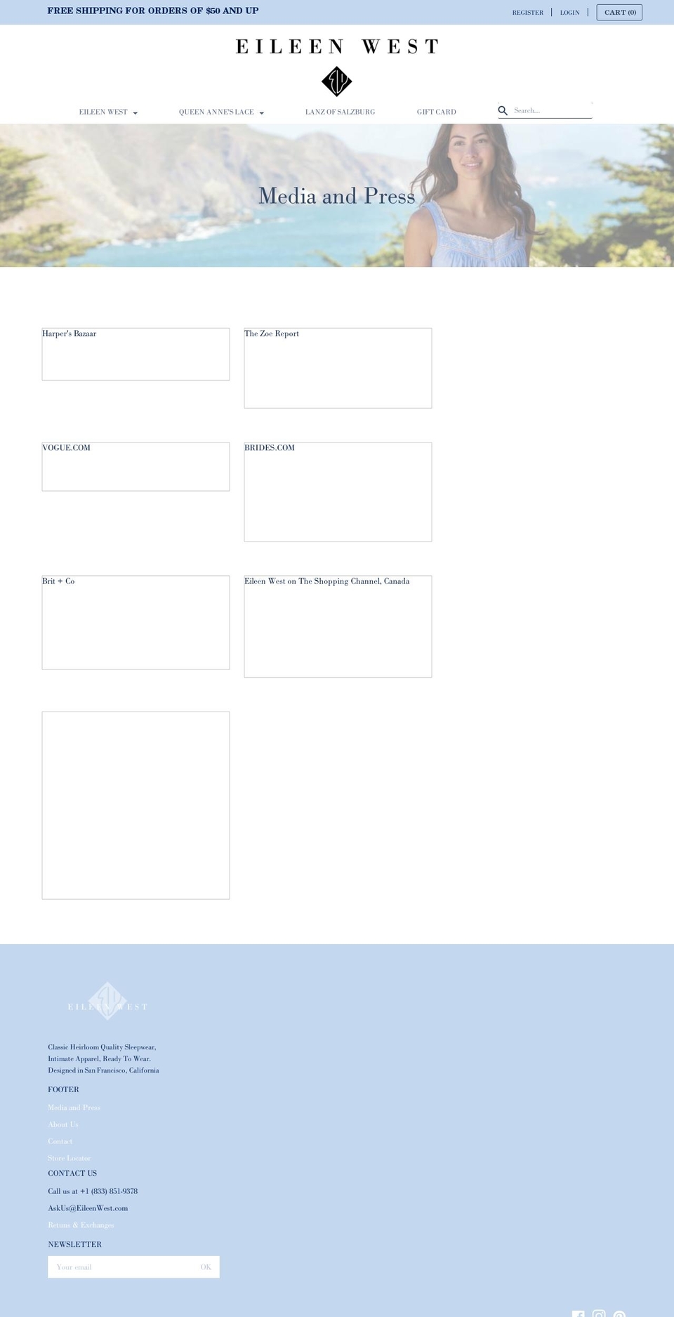 eileenwestblog.com — Shopify storefront screenshot