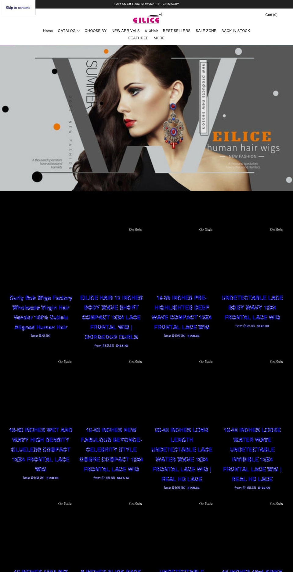 eilice.com shopify website screenshot