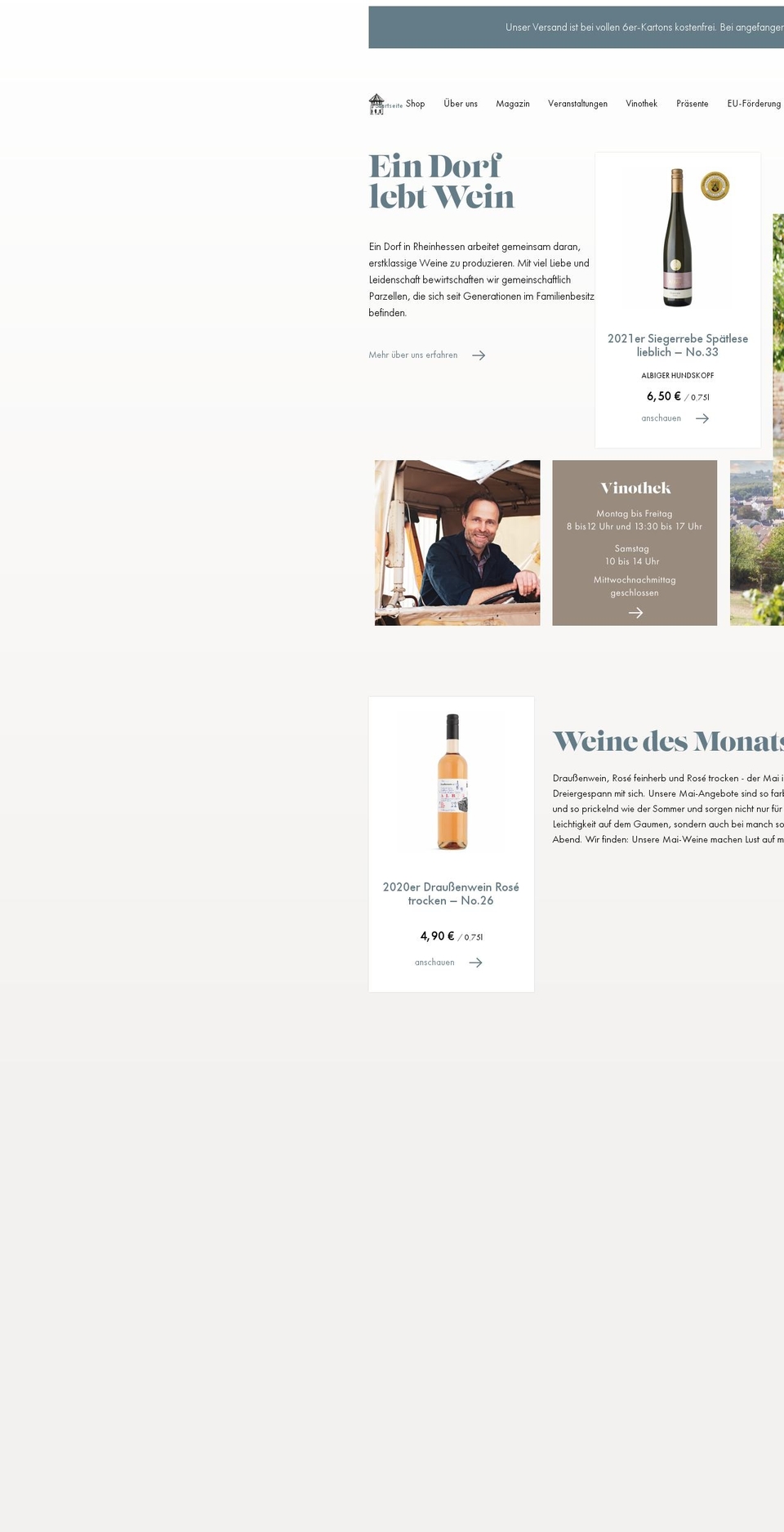 albig Shopify theme site example eindorfmachtwein.de