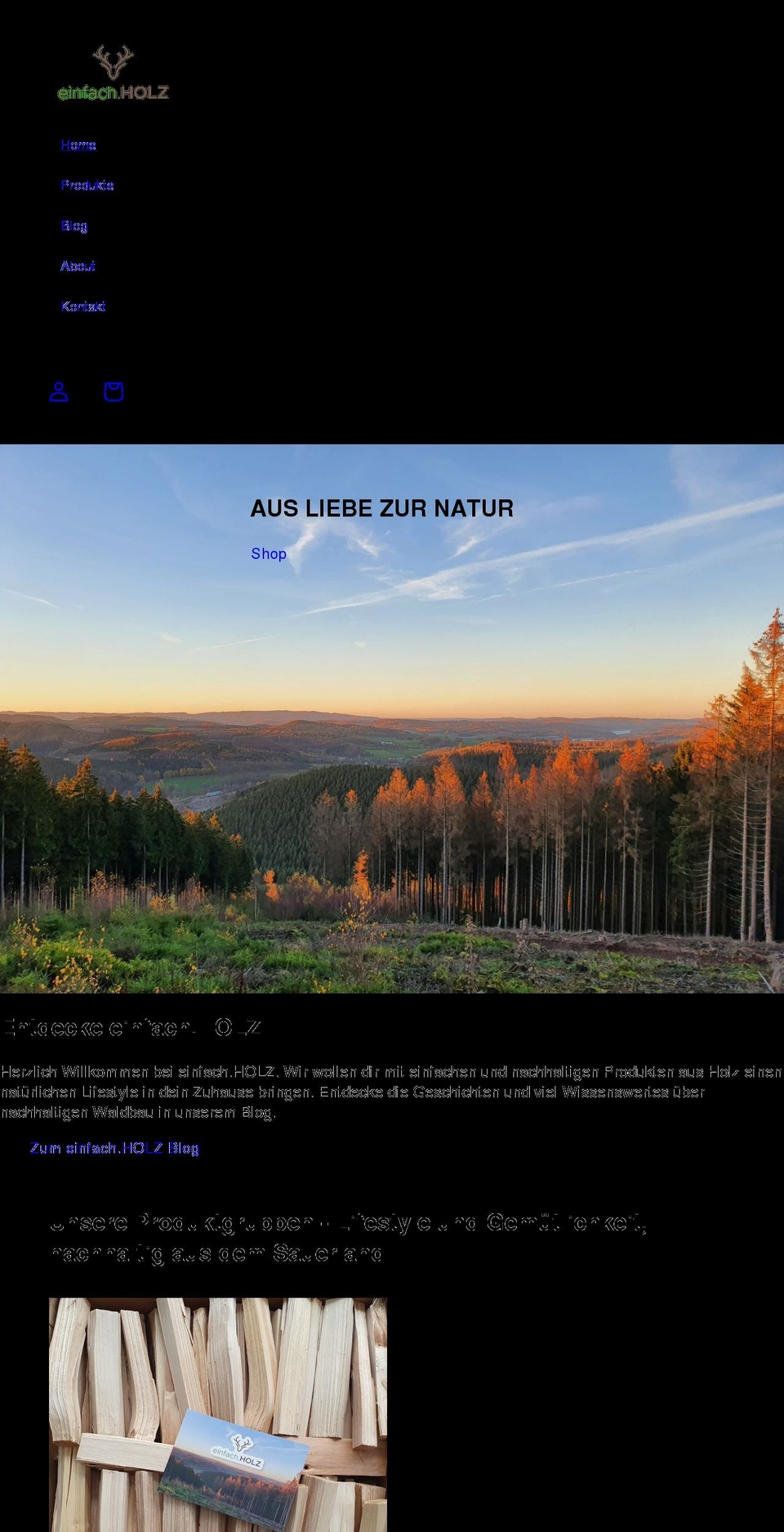 einfachholz.com shopify website screenshot