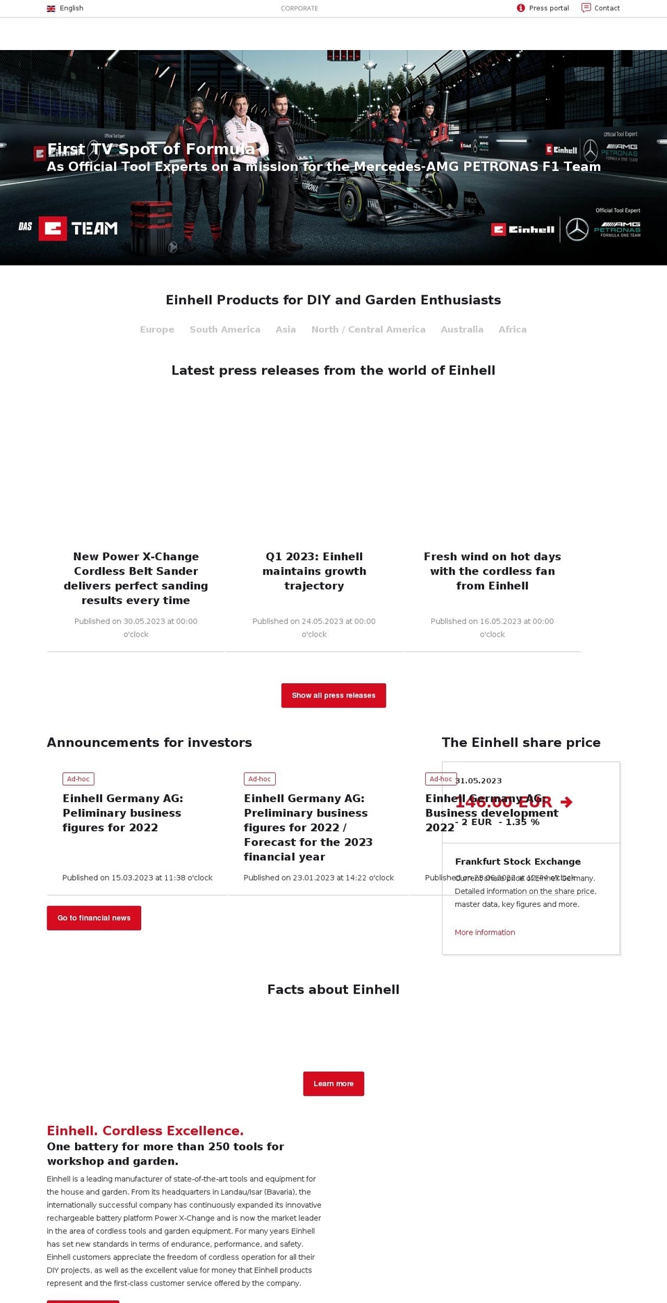 einhellusa.com — Shopify storefront screenshot