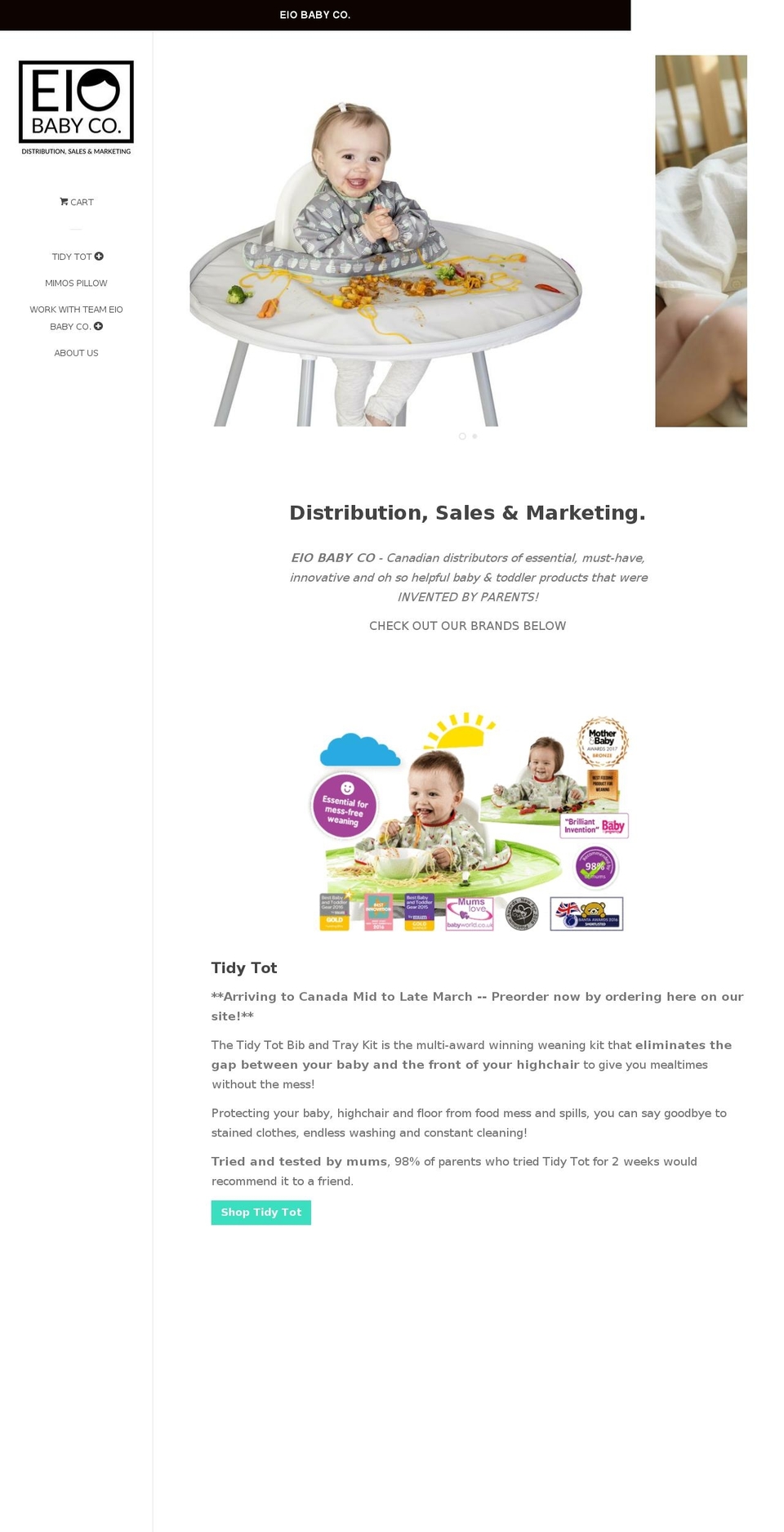 eiobabyco.com — Shopify storefront screenshot