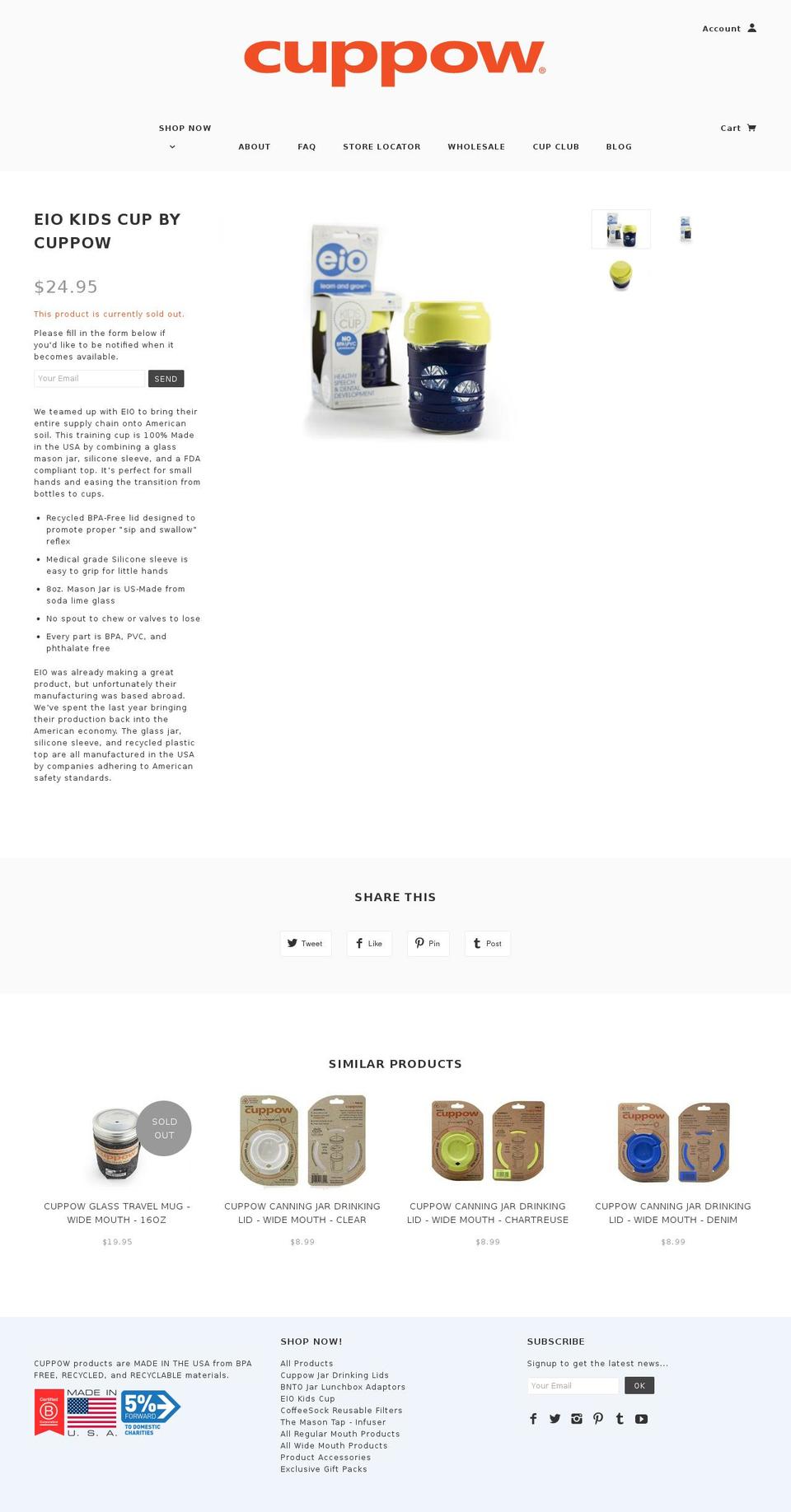 eioproducts.com shopify website screenshot