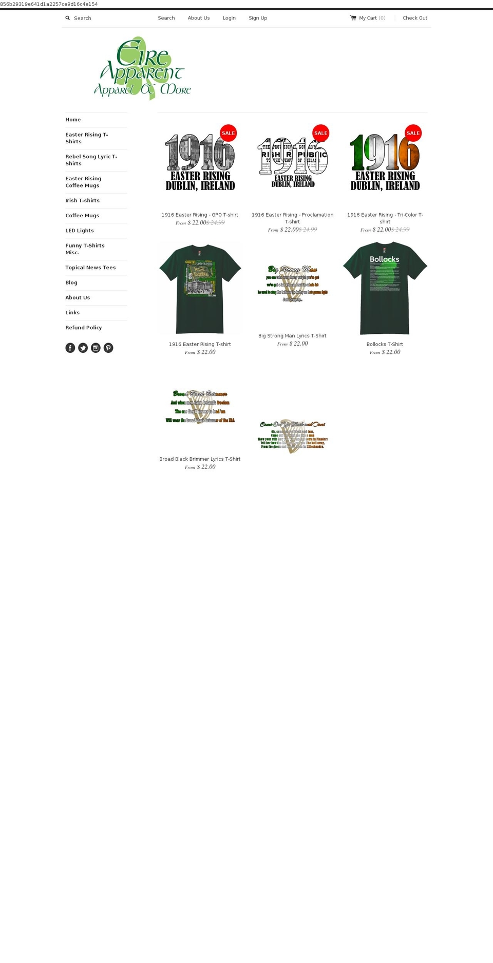 eireapparent.com shopify website screenshot