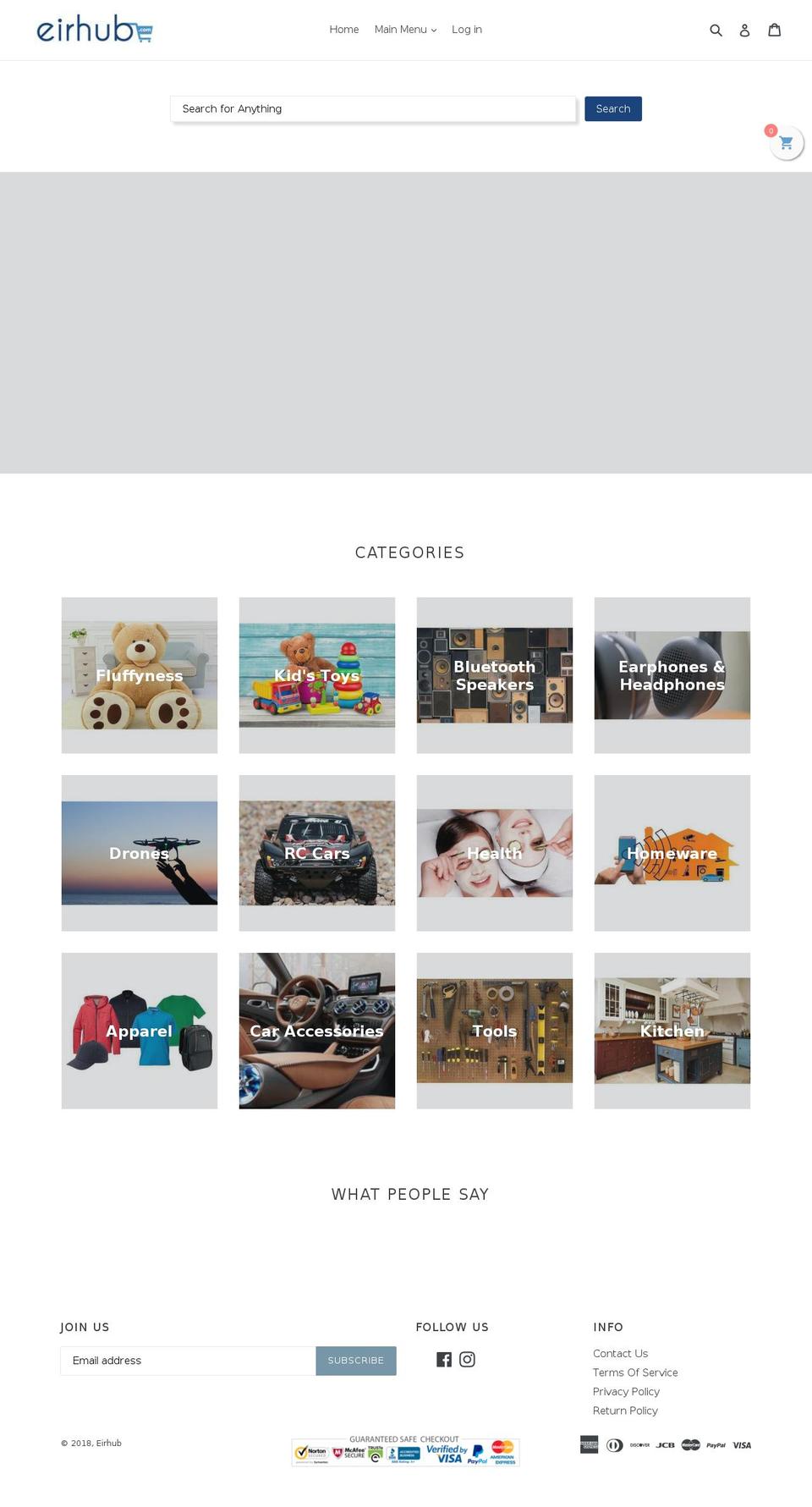 eirhub.com — Shopify storefront screenshot