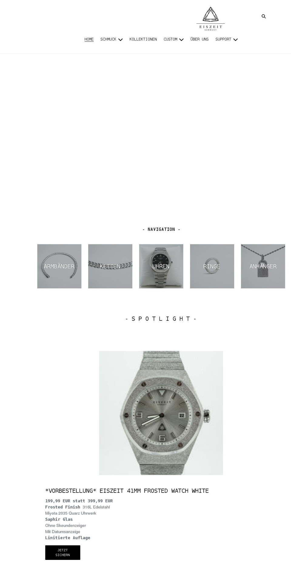 eis-zeit.com shopify website screenshot