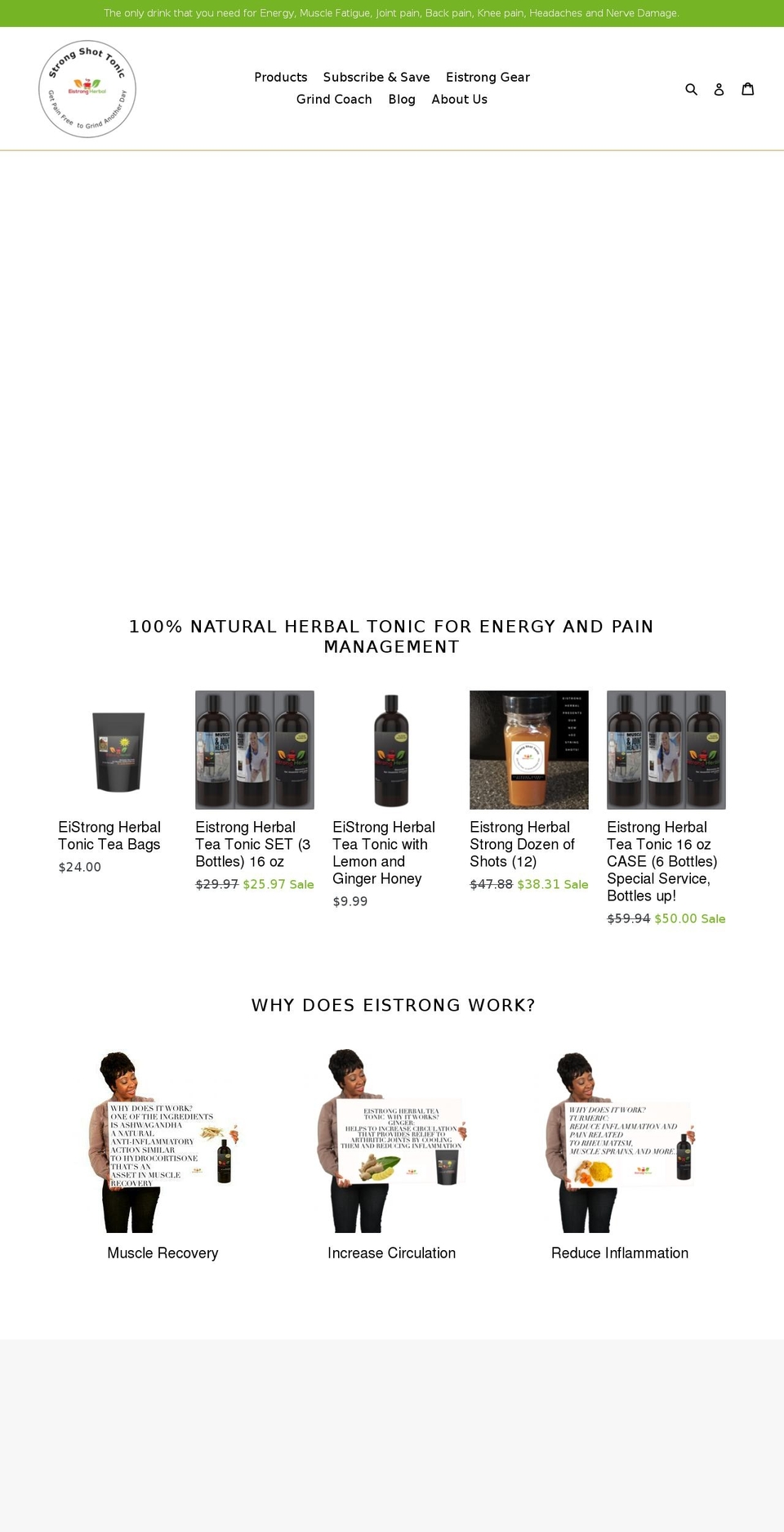 eistrongherbal.com — Shopify storefront screenshot