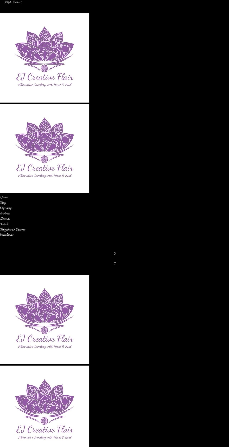 ejcreativeflair.com.au shopify website screenshot