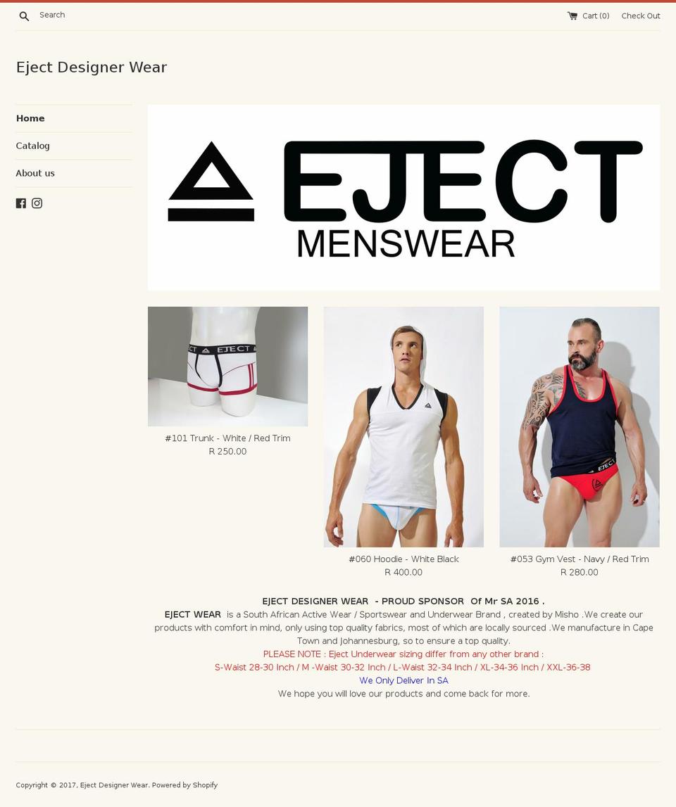 ejectwear.com shopify website screenshot