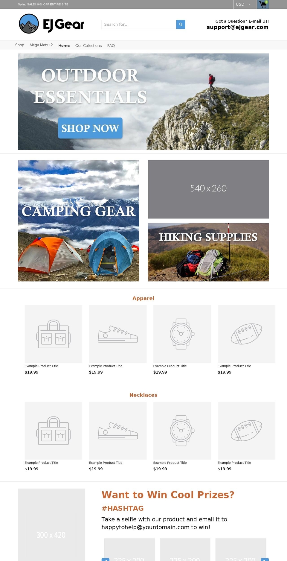 ejgear.com — Shopify storefront screenshot