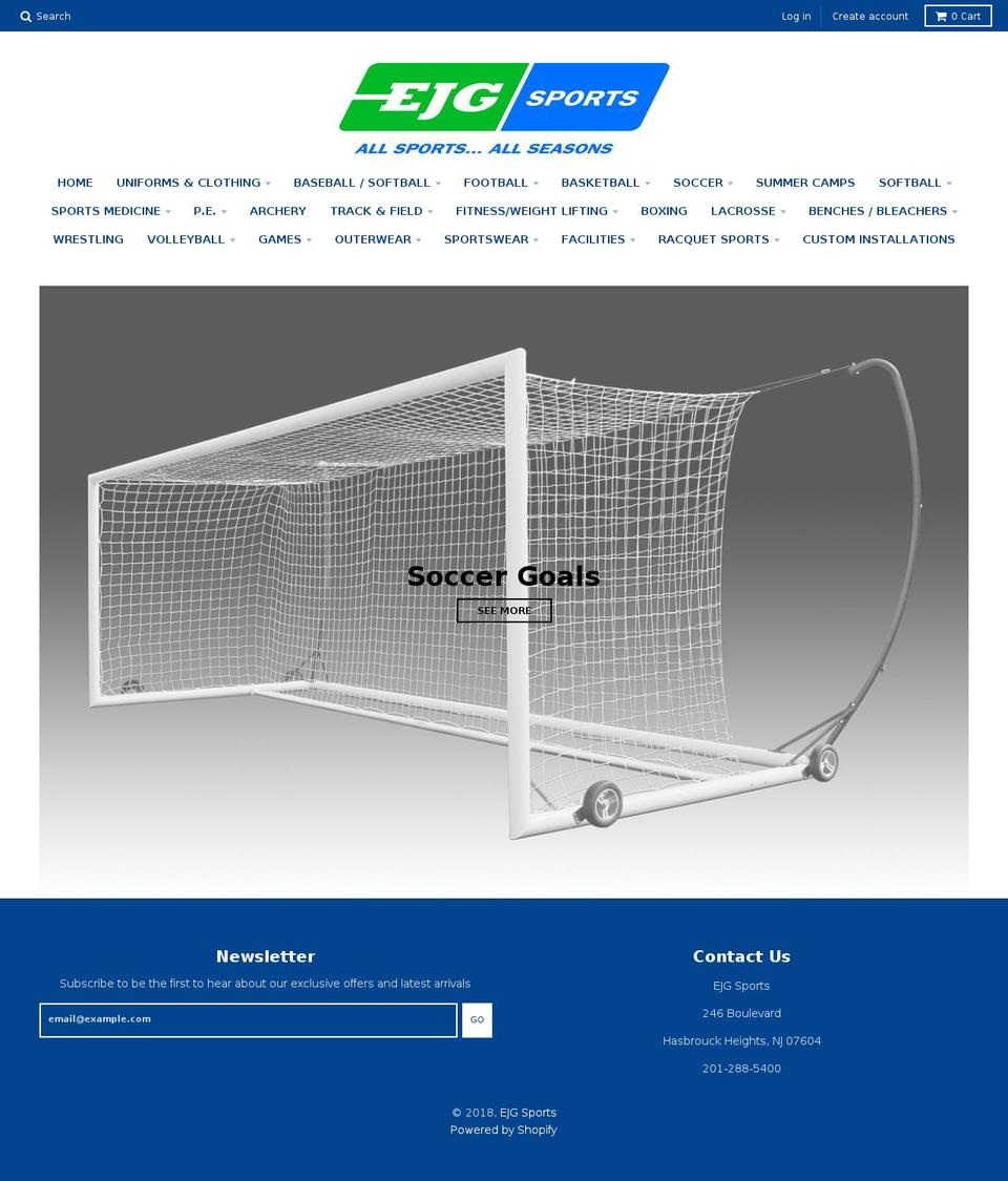 ejgsports.com shopify website screenshot