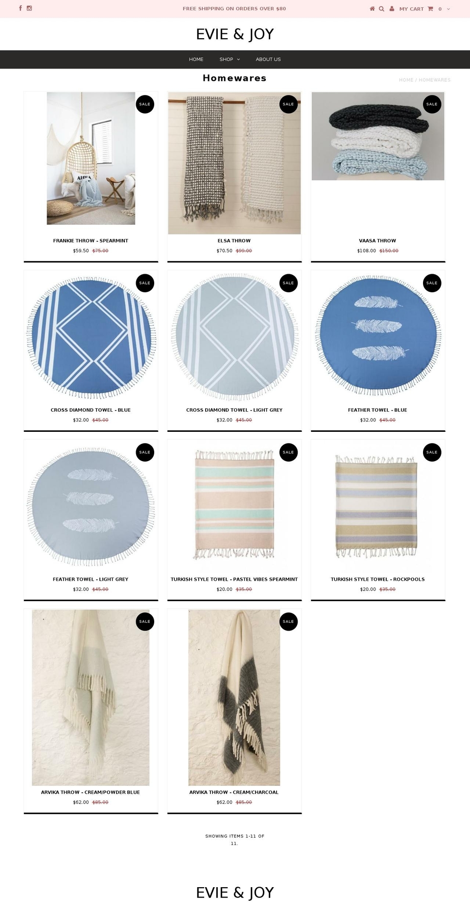 ejhomewares.com — Shopify storefront screenshot
