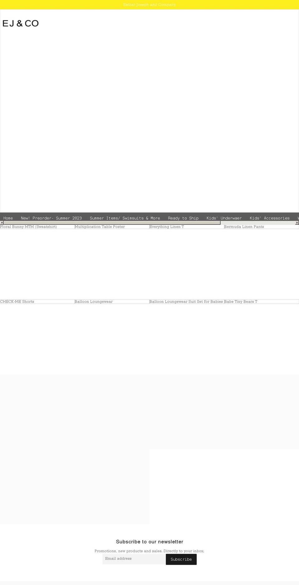 ejnco.com shopify website screenshot