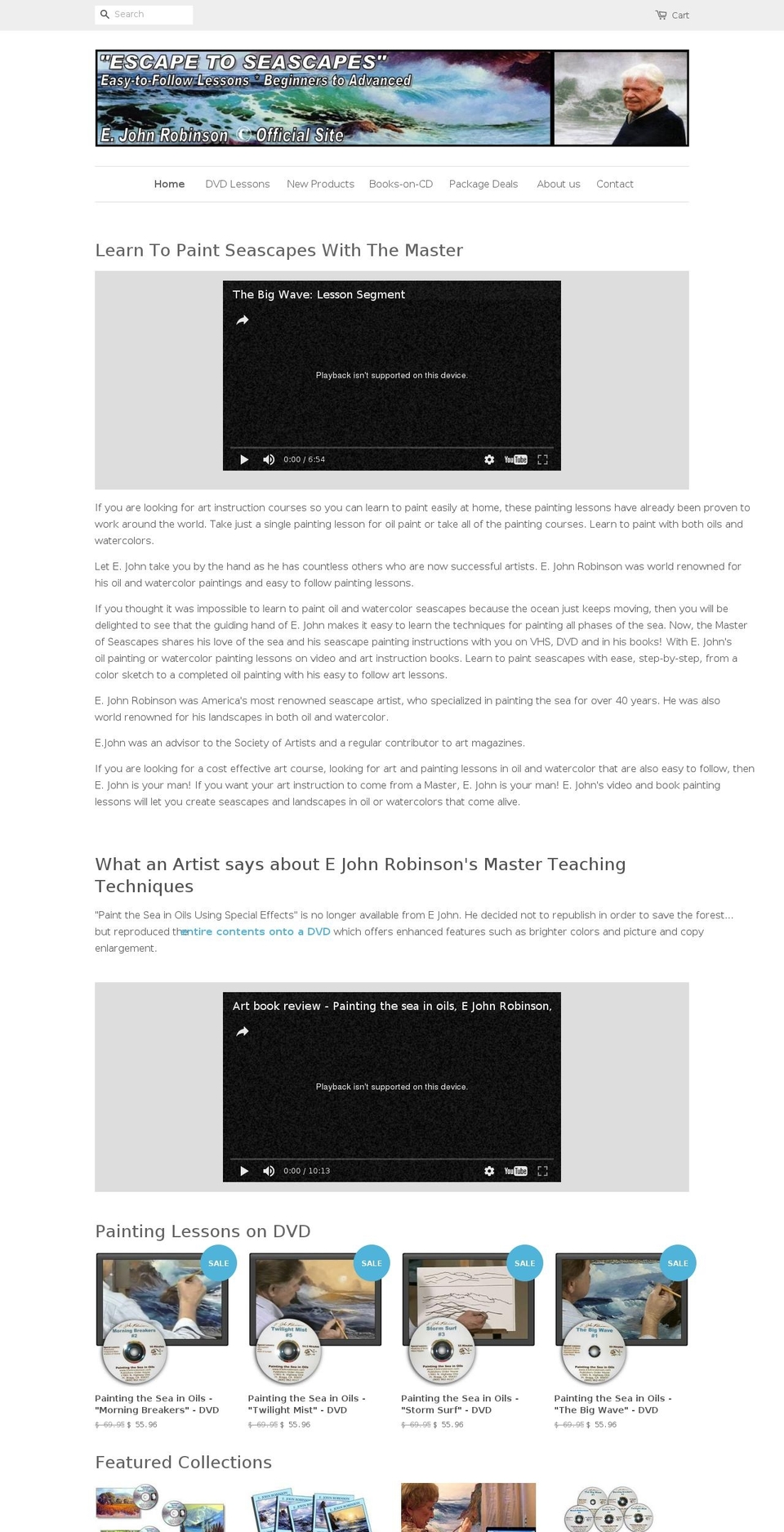 ejohnrobinson.com shopify website screenshot