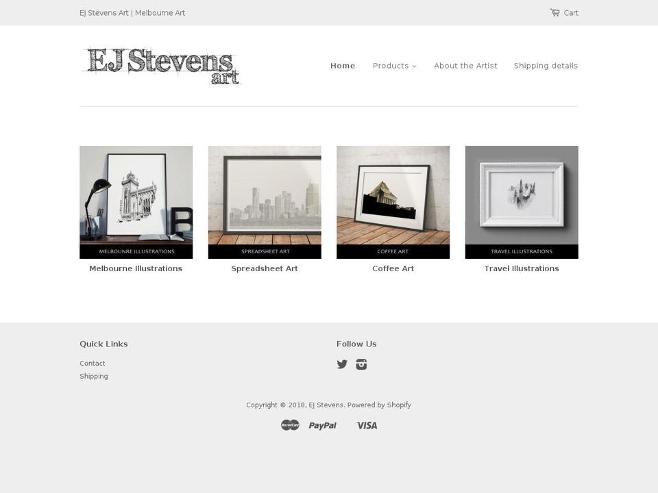 ejstevens.com shopify website screenshot