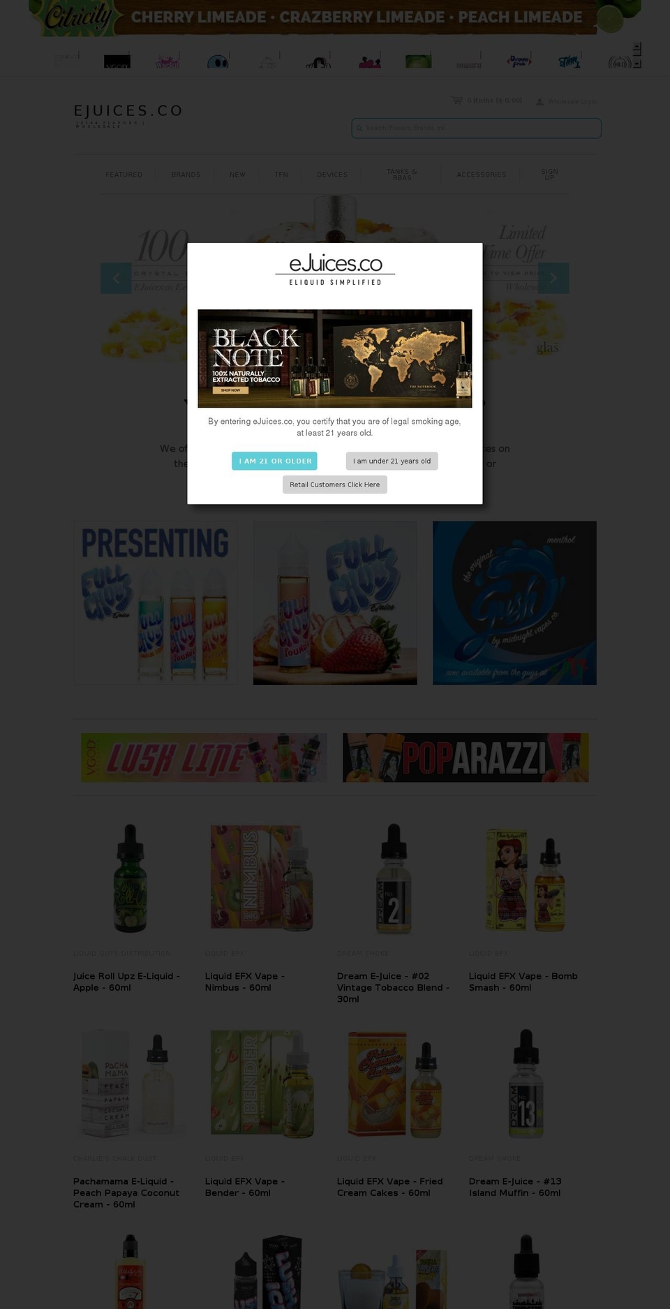 eJuiceCo Active Theme | AMV Tax App Shopify theme site example ejuice.co