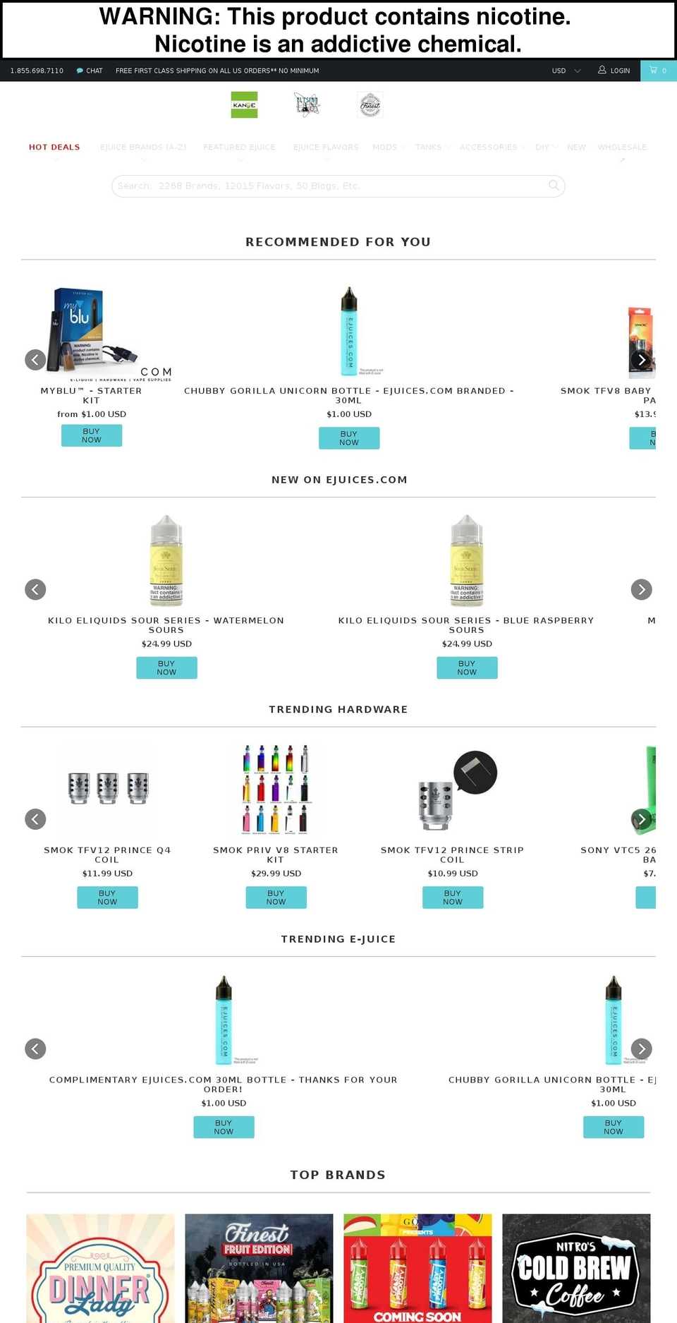 eJuices.com - updated checkout page Shopify theme site example ejuice.com