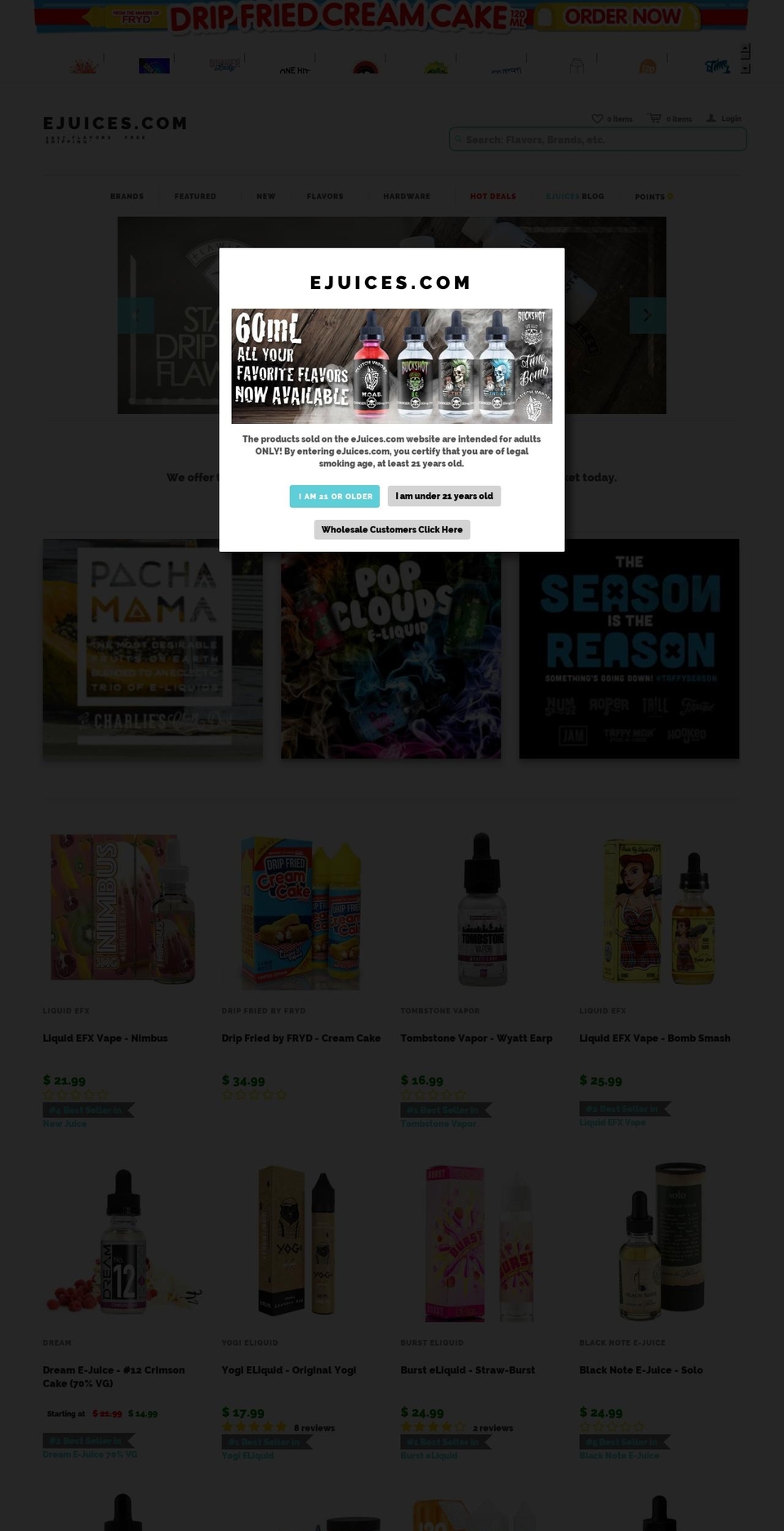 ejuice.fr shopify website screenshot