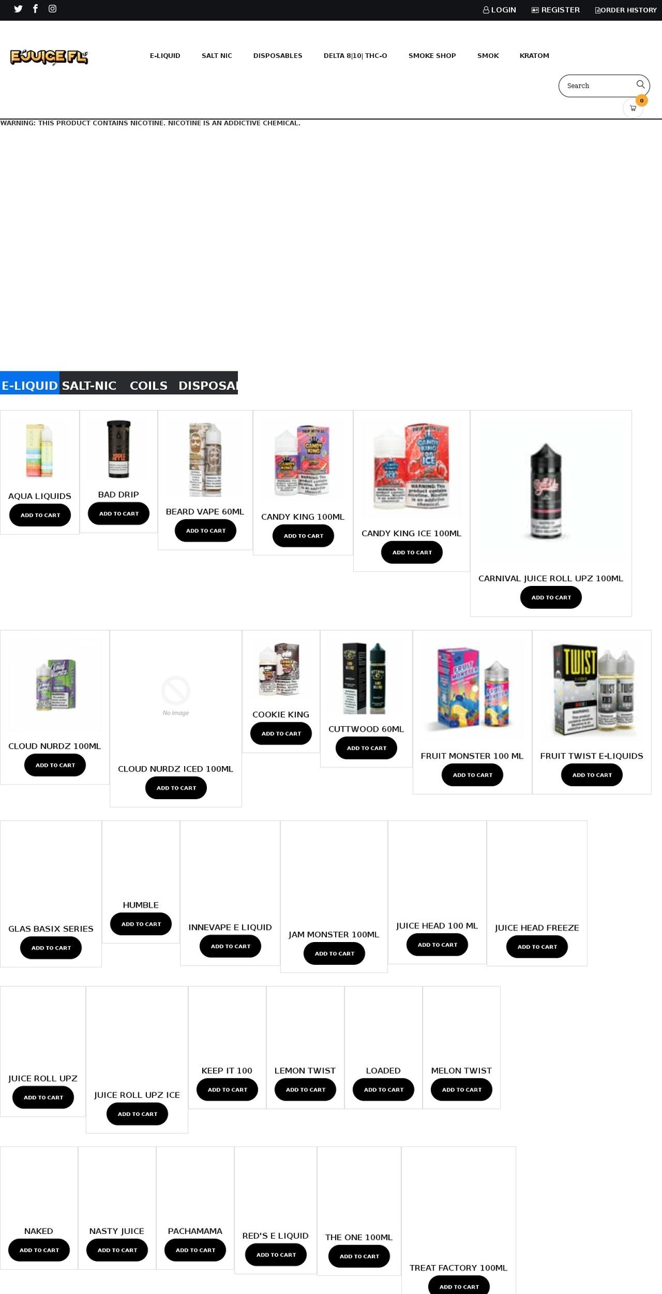 ejuicefl.com — Shopify storefront screenshot