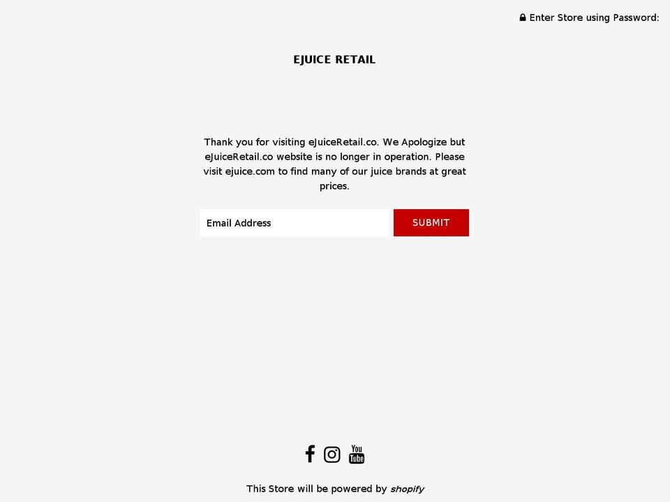 ejuicesretail.com — Shopify storefront screenshot