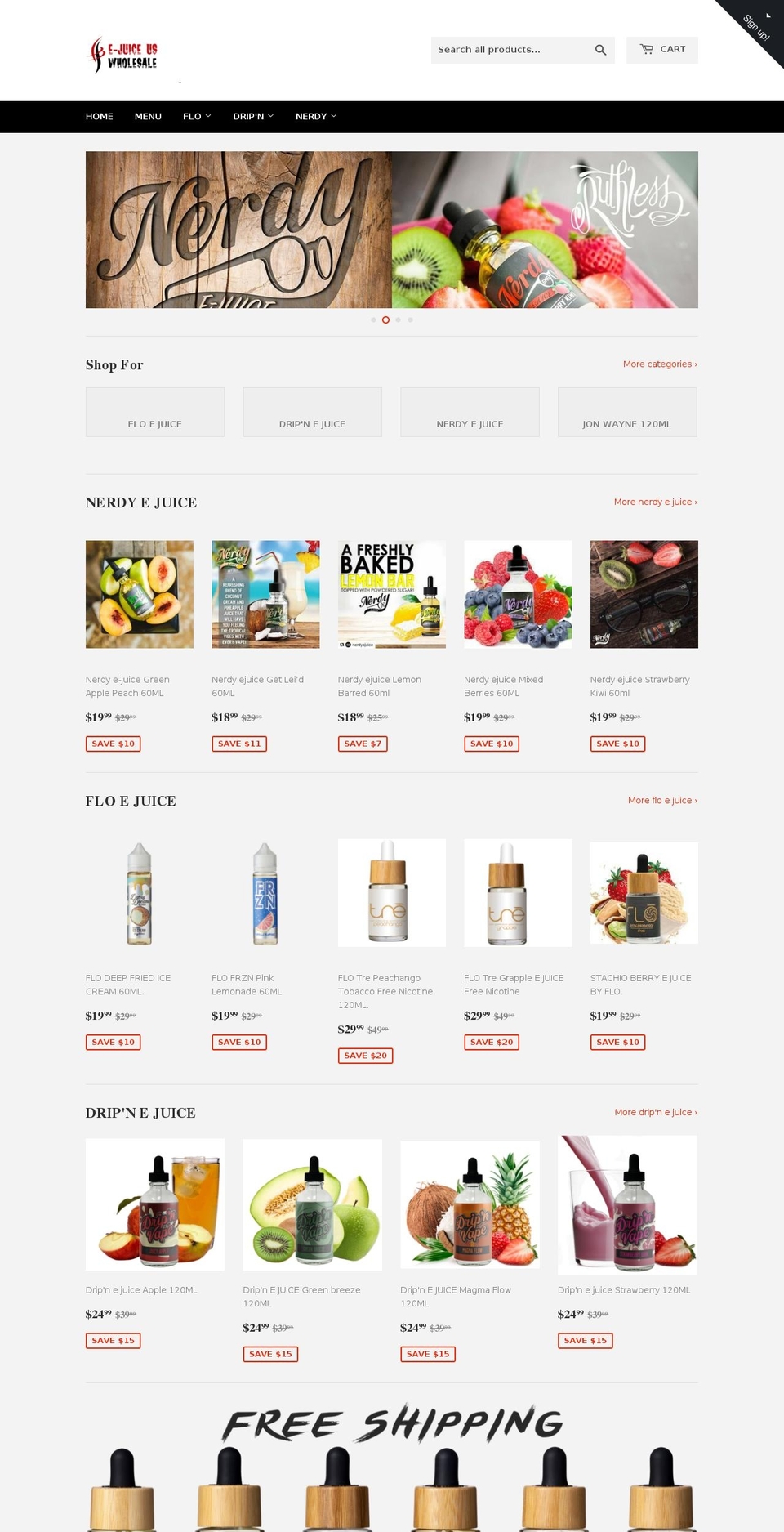 ejuiceus.com shopify website screenshot