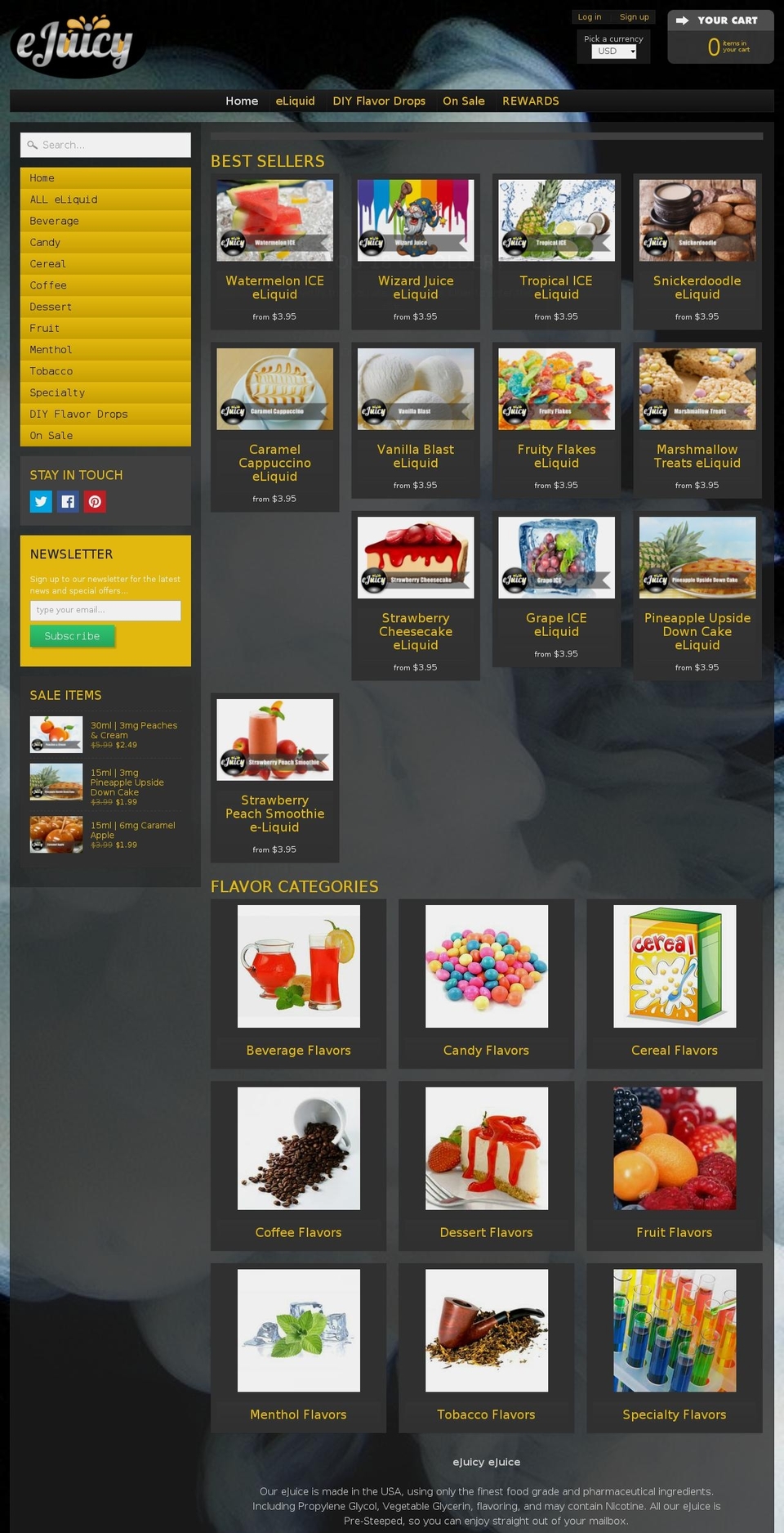 ejuicy.store shopify website screenshot