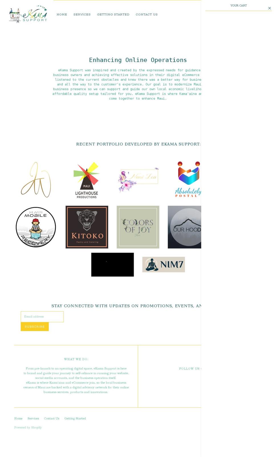 ekamasupport.com shopify website screenshot