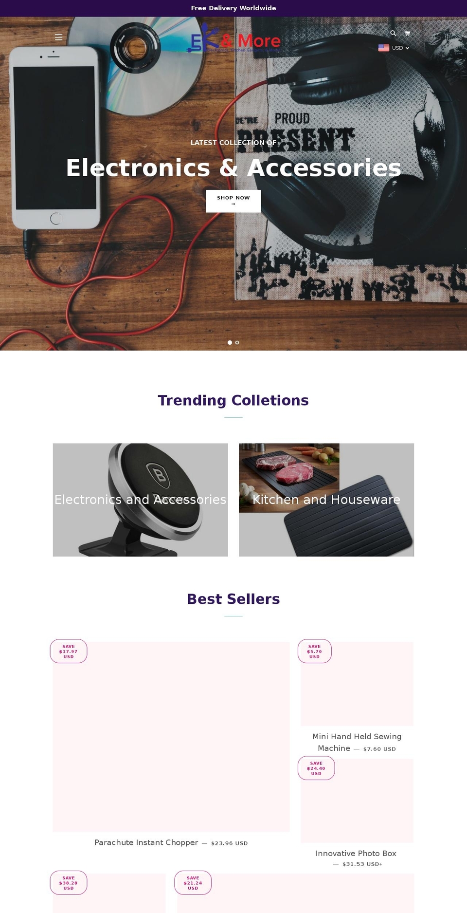 ekandmore.com — Shopify storefront screenshot
