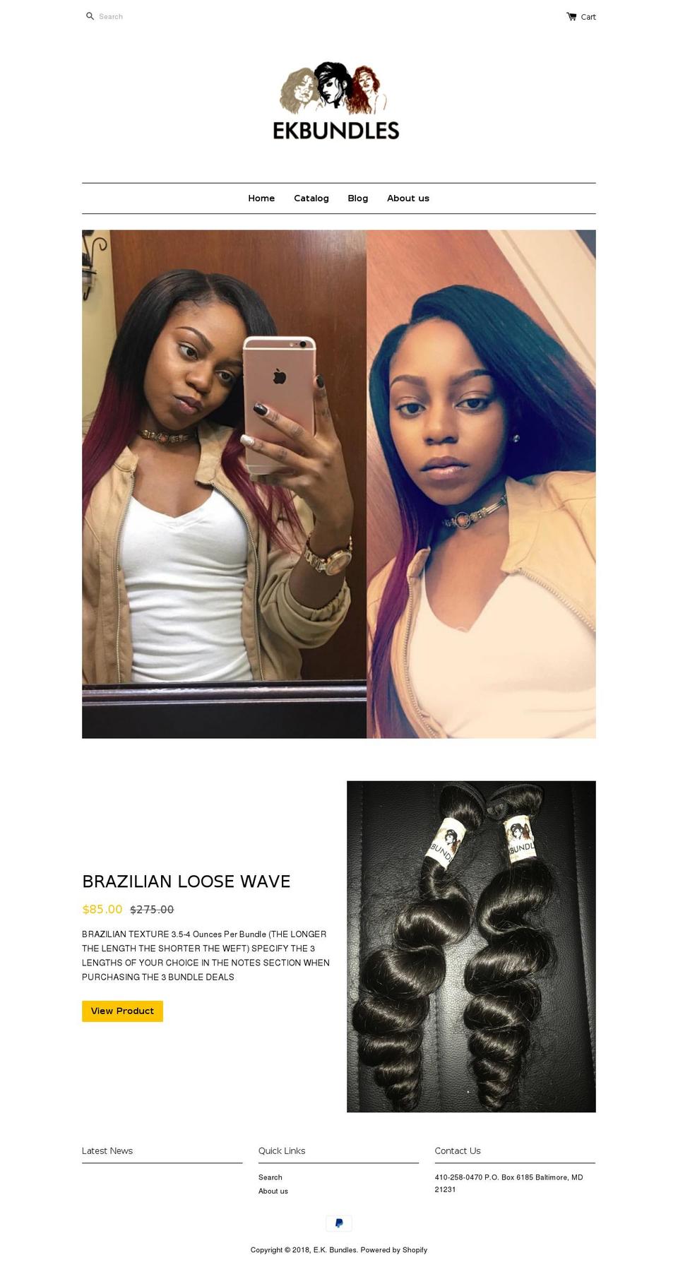ekbundles.net shopify website screenshot