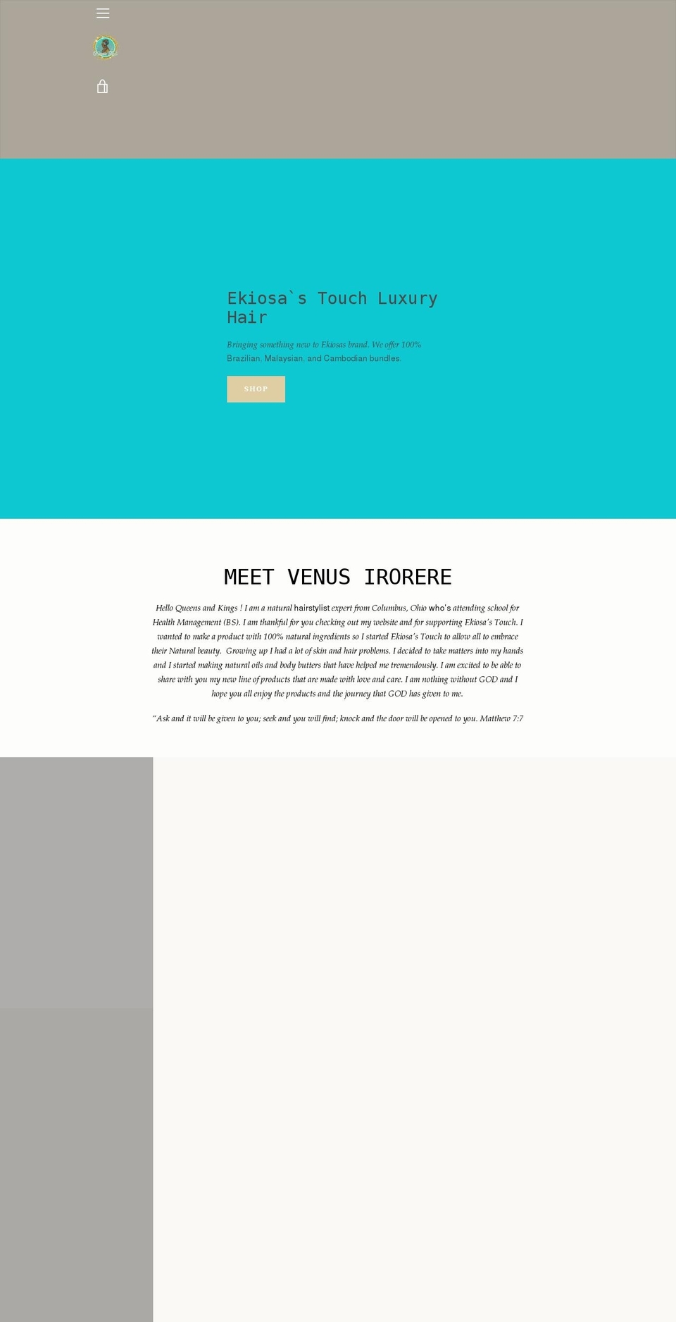 ekiosastouch.com shopify website screenshot