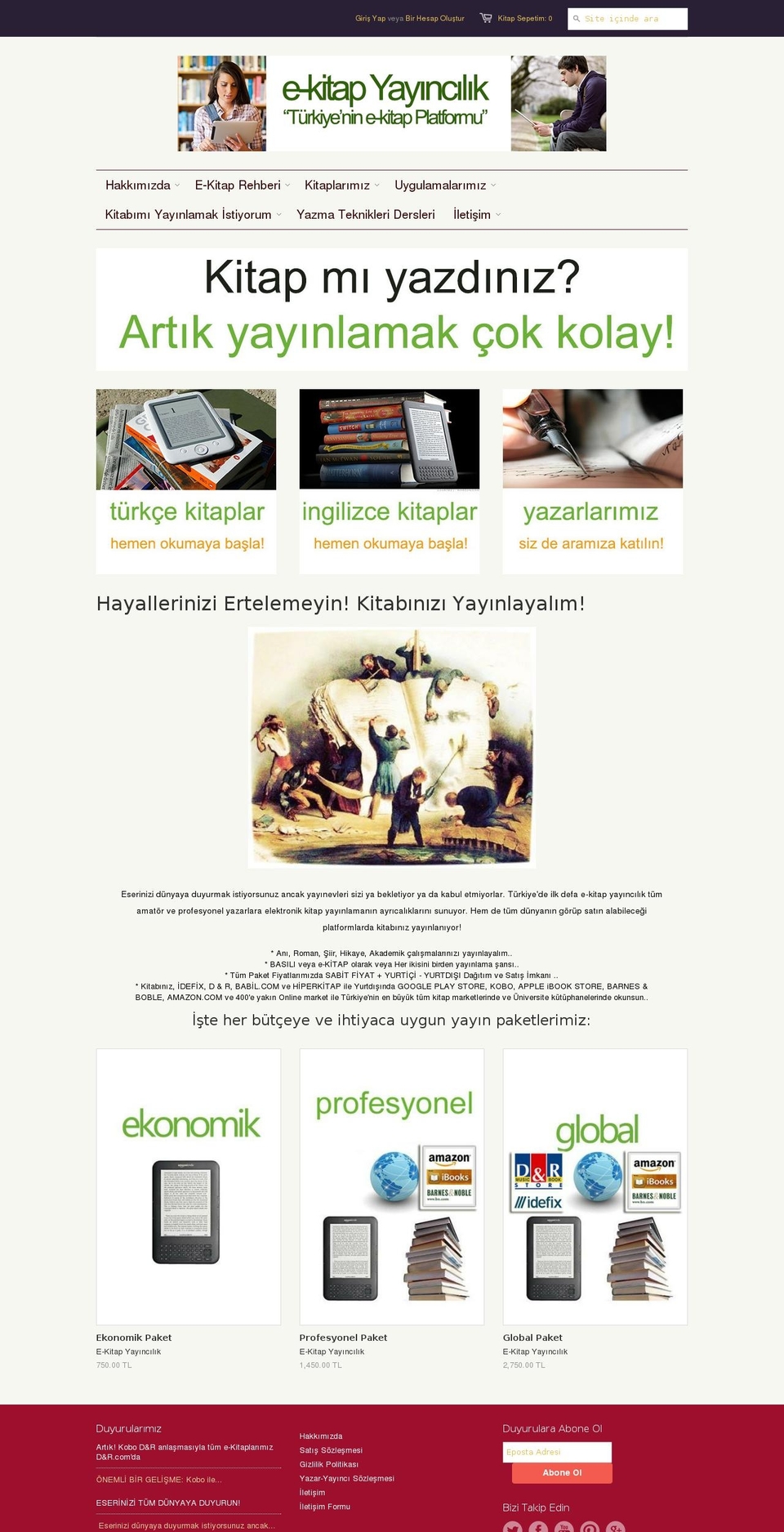 ekitapyayincilik.com shopify website screenshot