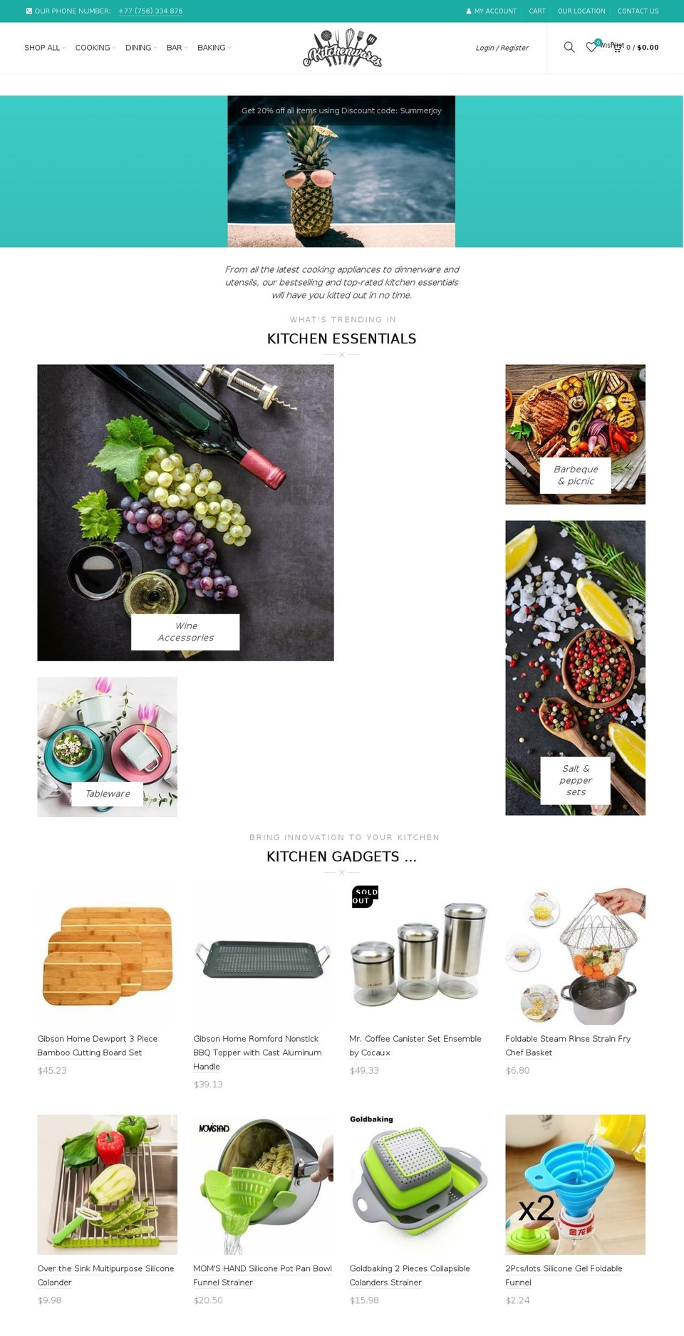 ekitchenwares.com — Shopify storefront screenshot