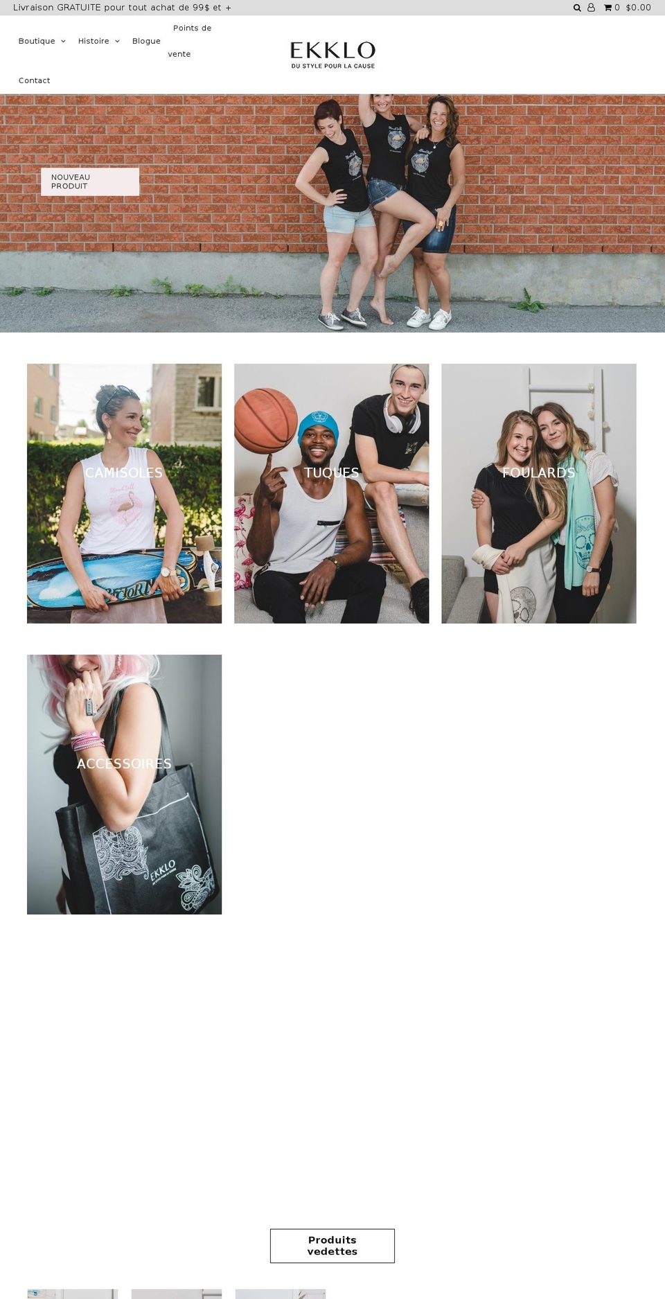ekklo.ca shopify website screenshot
