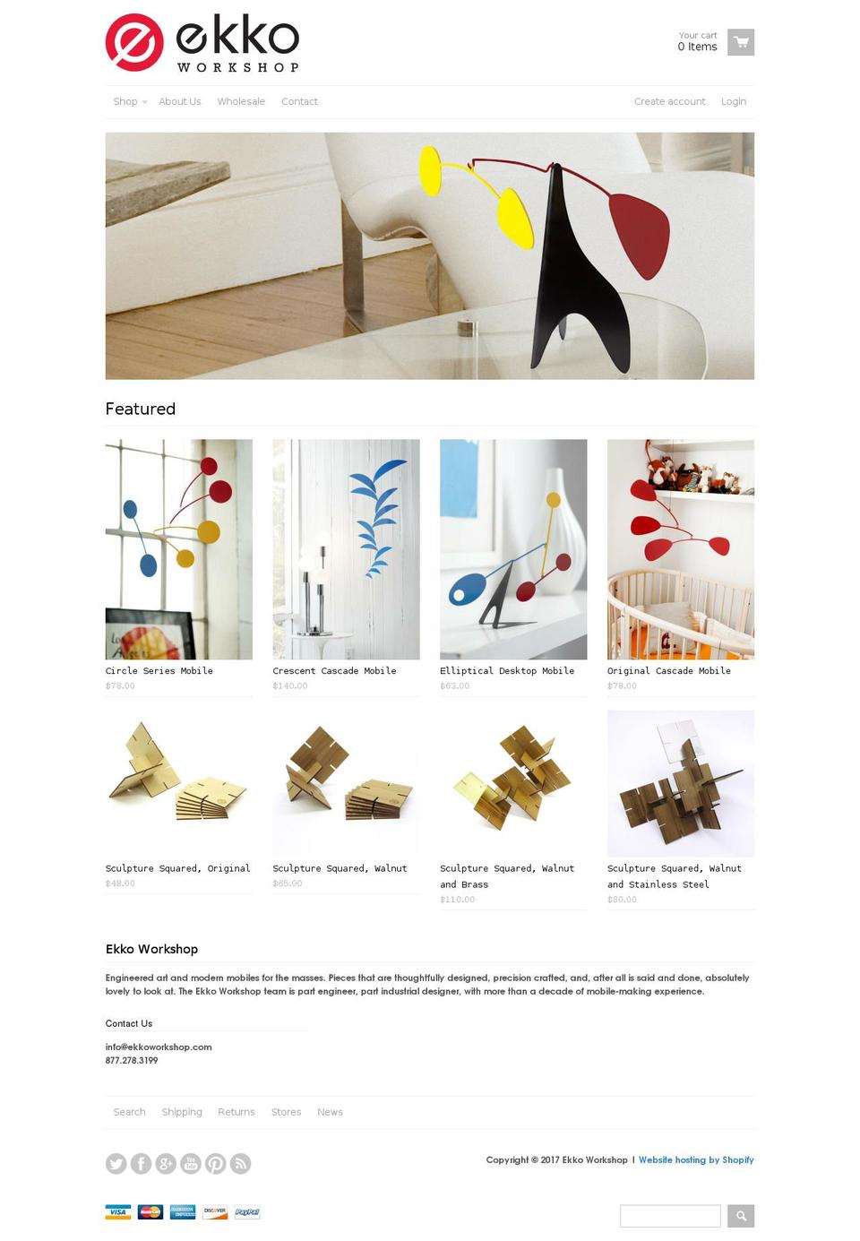 ekkoworkshop.com shopify website screenshot