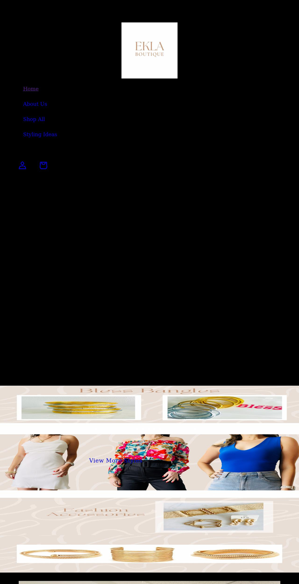 eklaboutique.com shopify website screenshot