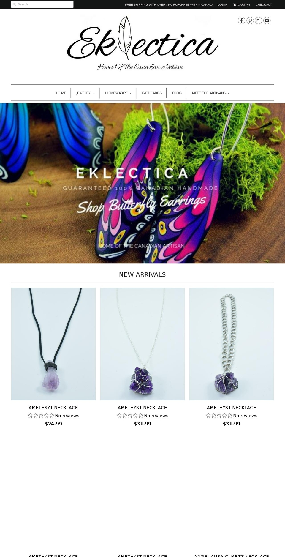 eklecticashop.com shopify website screenshot