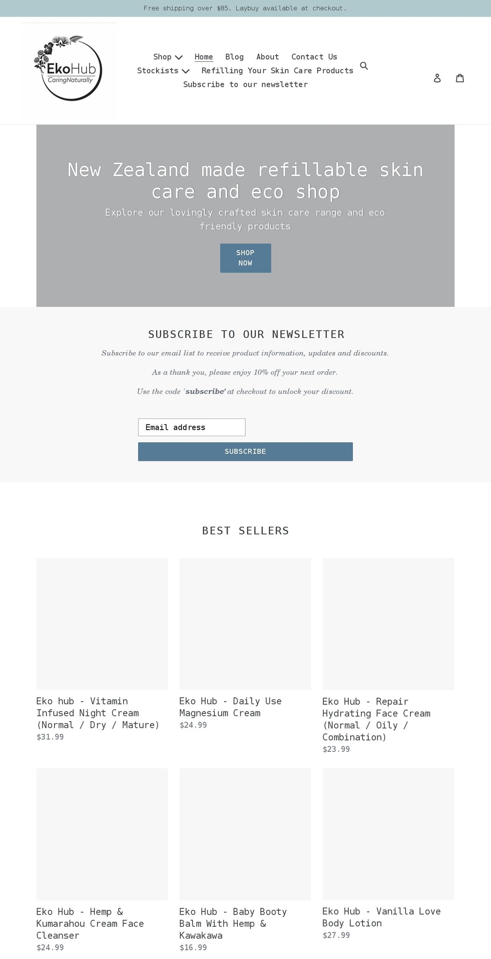 ekohub.co.nz shopify website screenshot
