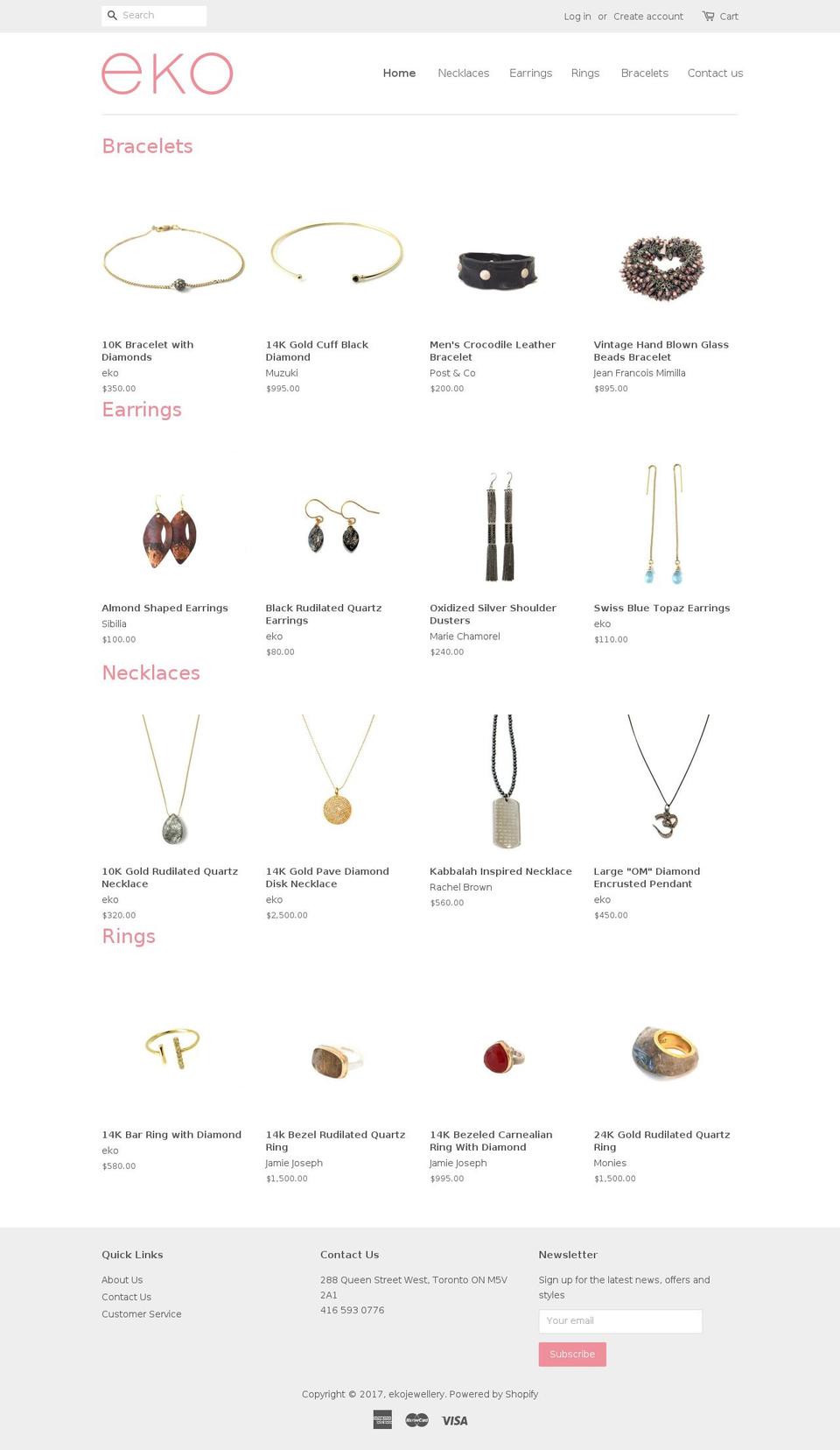 ekojewellery.com shopify website screenshot