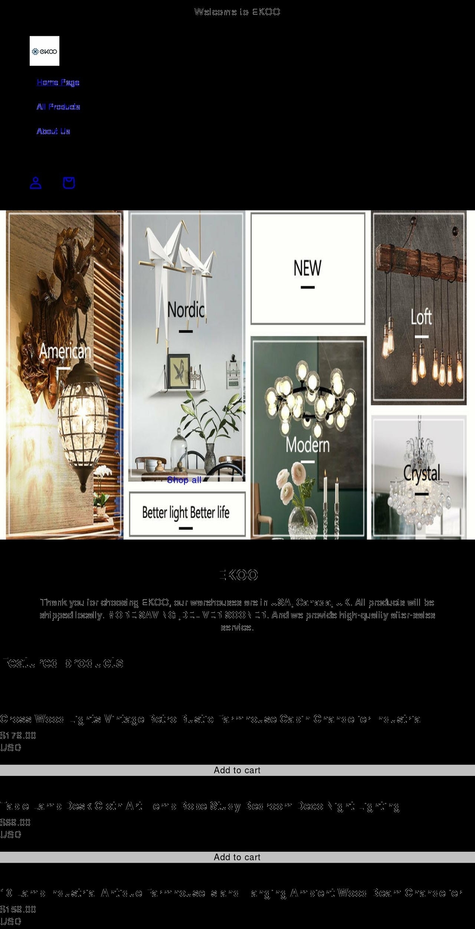 ekoo.net shopify website screenshot